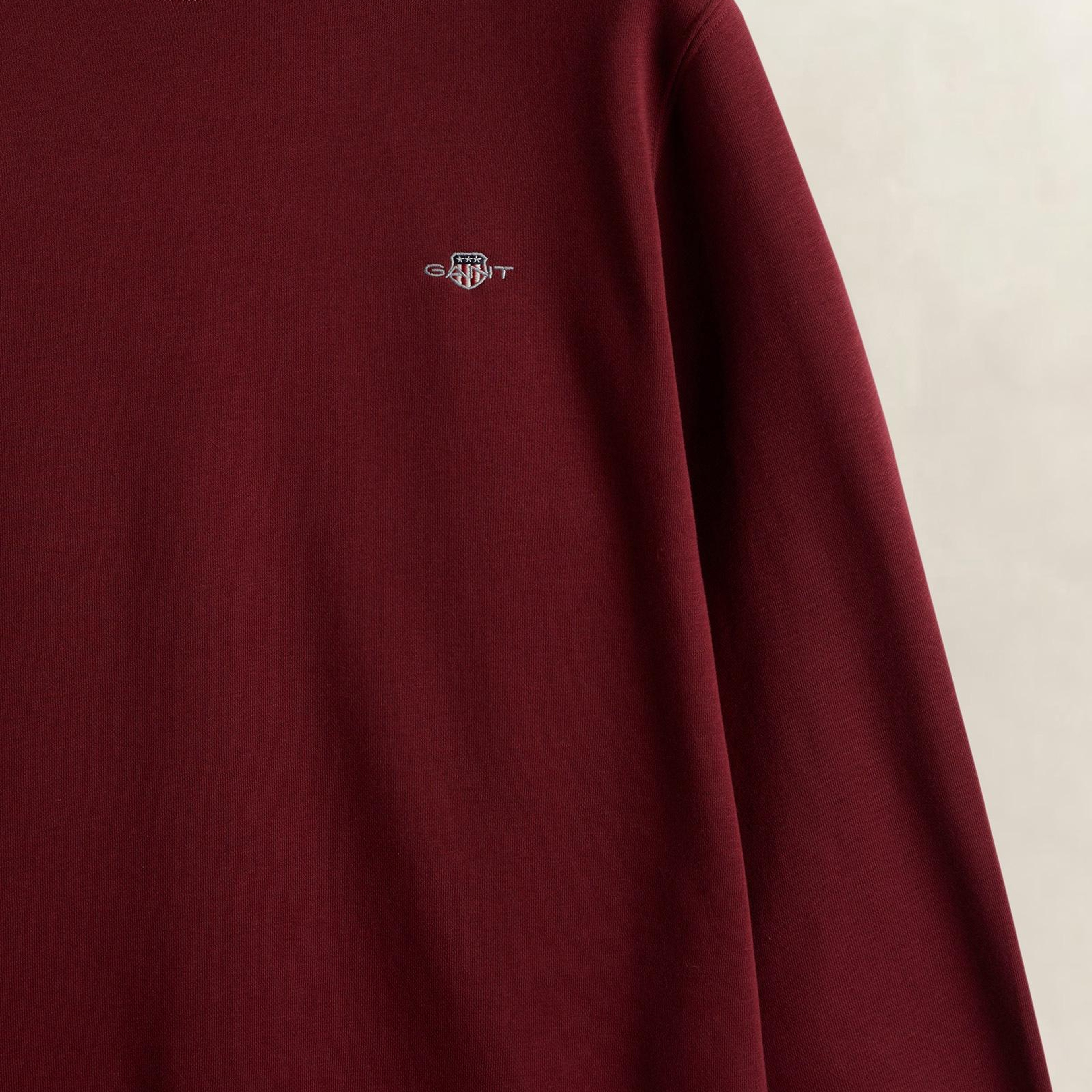 GANT Erkek Bordo Regular Fit Bisiklet Yaka Sweatshirt