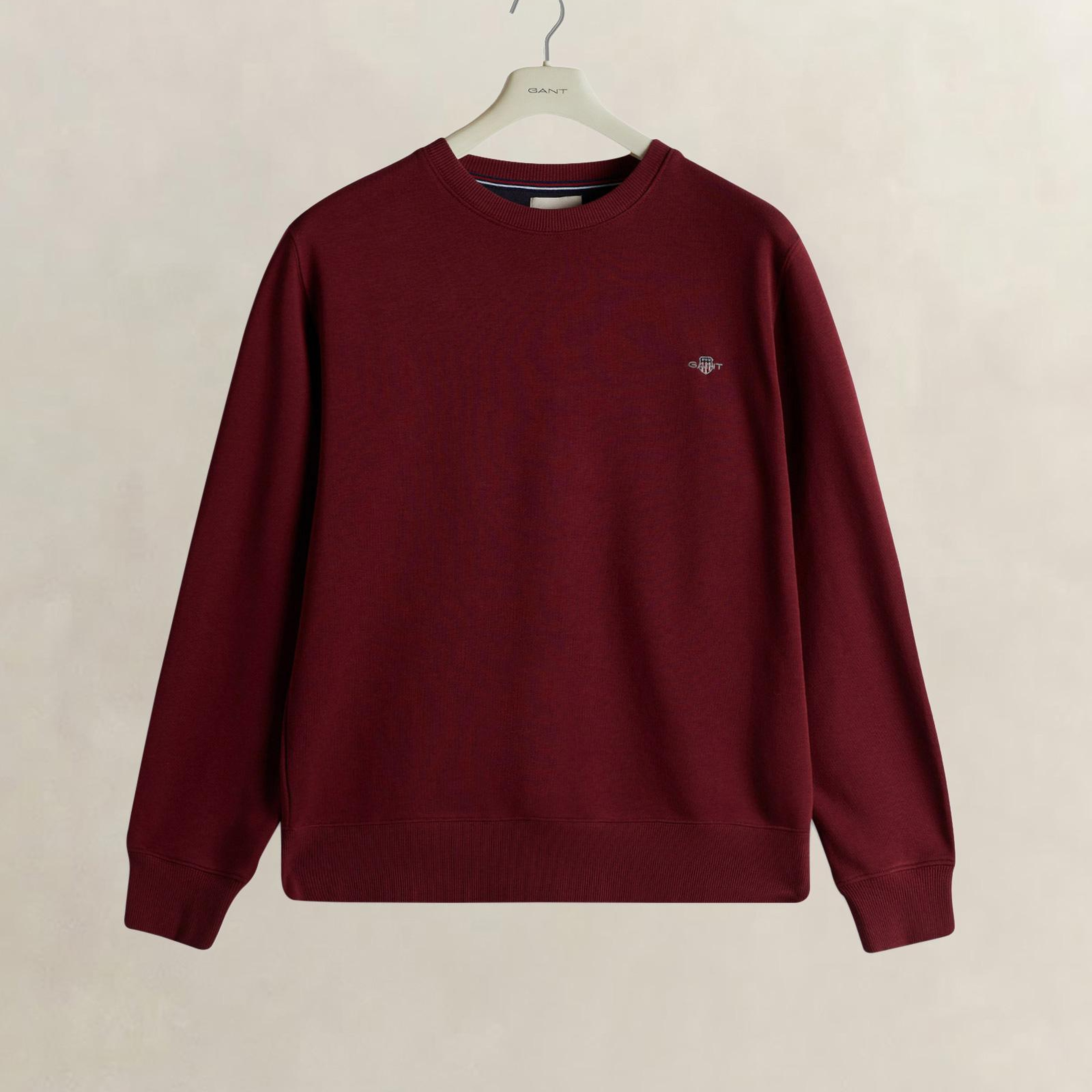 GANT Erkek Bordo Regular Fit Bisiklet Yaka Sweatshirt