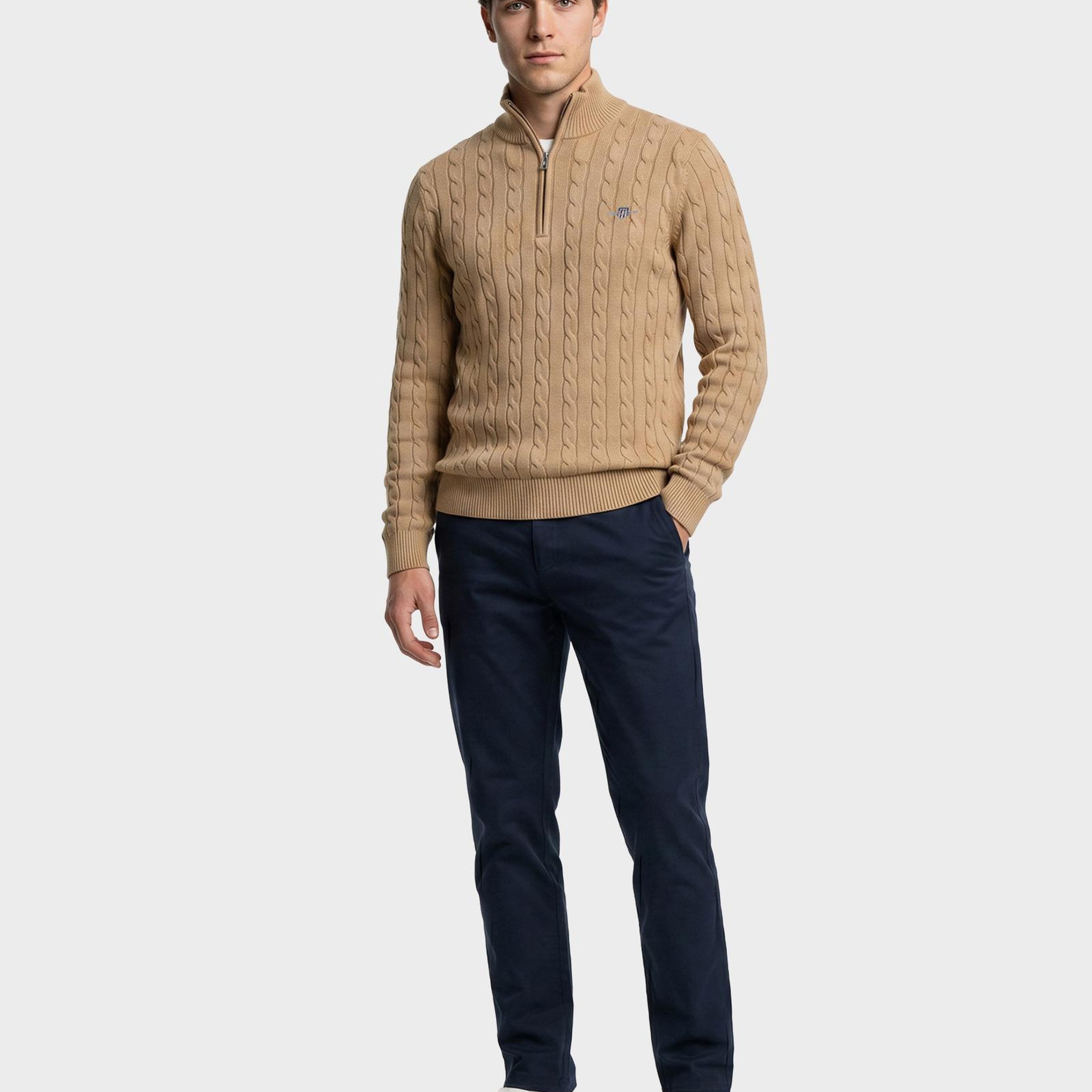 GANT Erkek Krem Regular Fit Örgü Kazak
