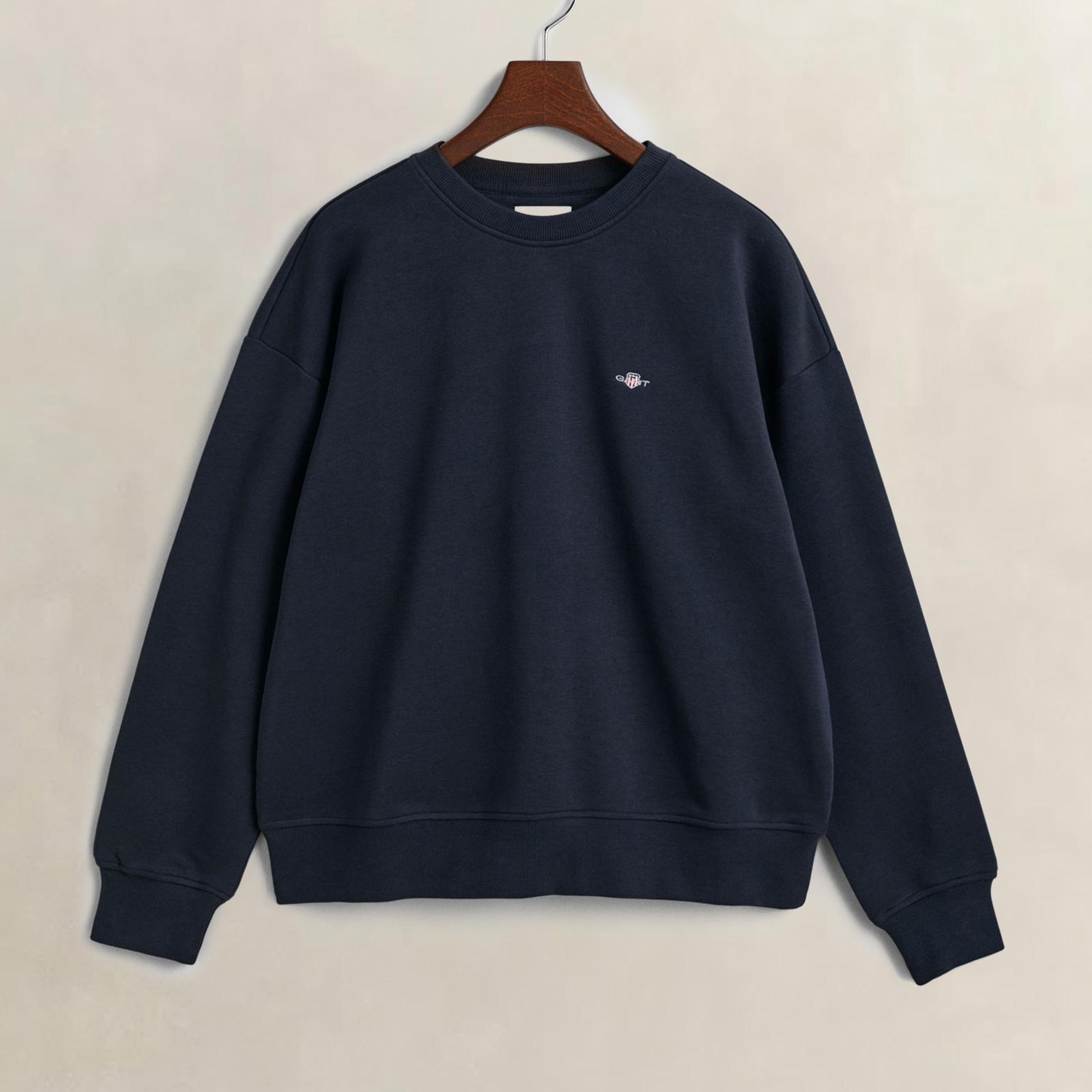 GANT Kadın Lacivert Relaxed Fit Bisiklet Yaka Sweatshirt