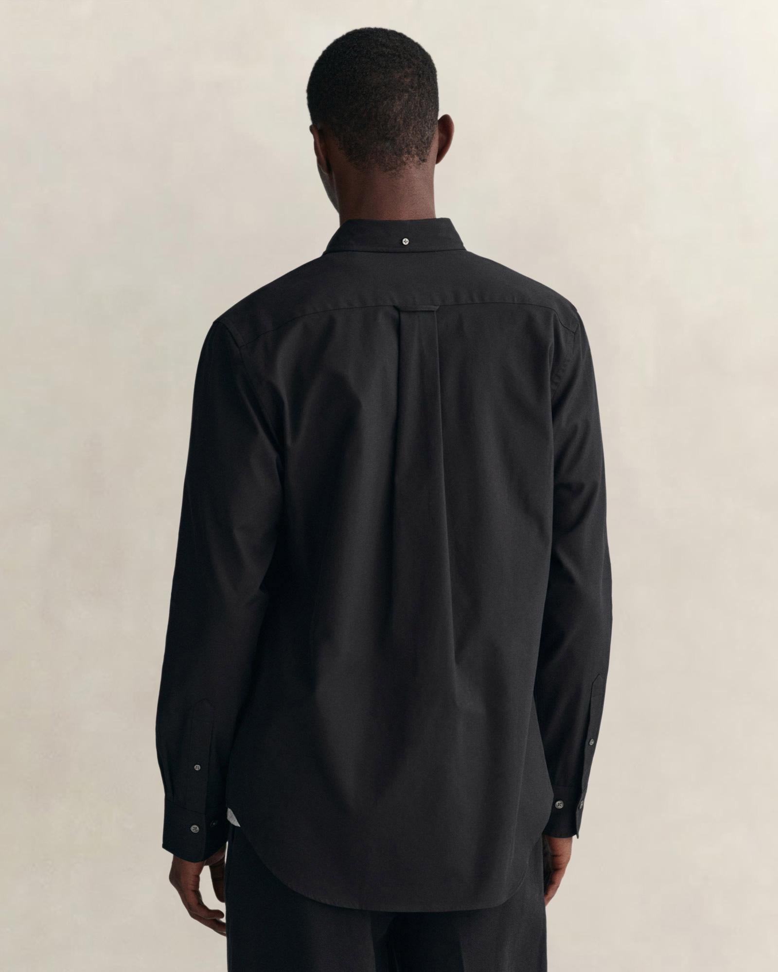 GANT Erkek Siyah Regular Fit Düğmeli Yaka Oxford Gömlek
