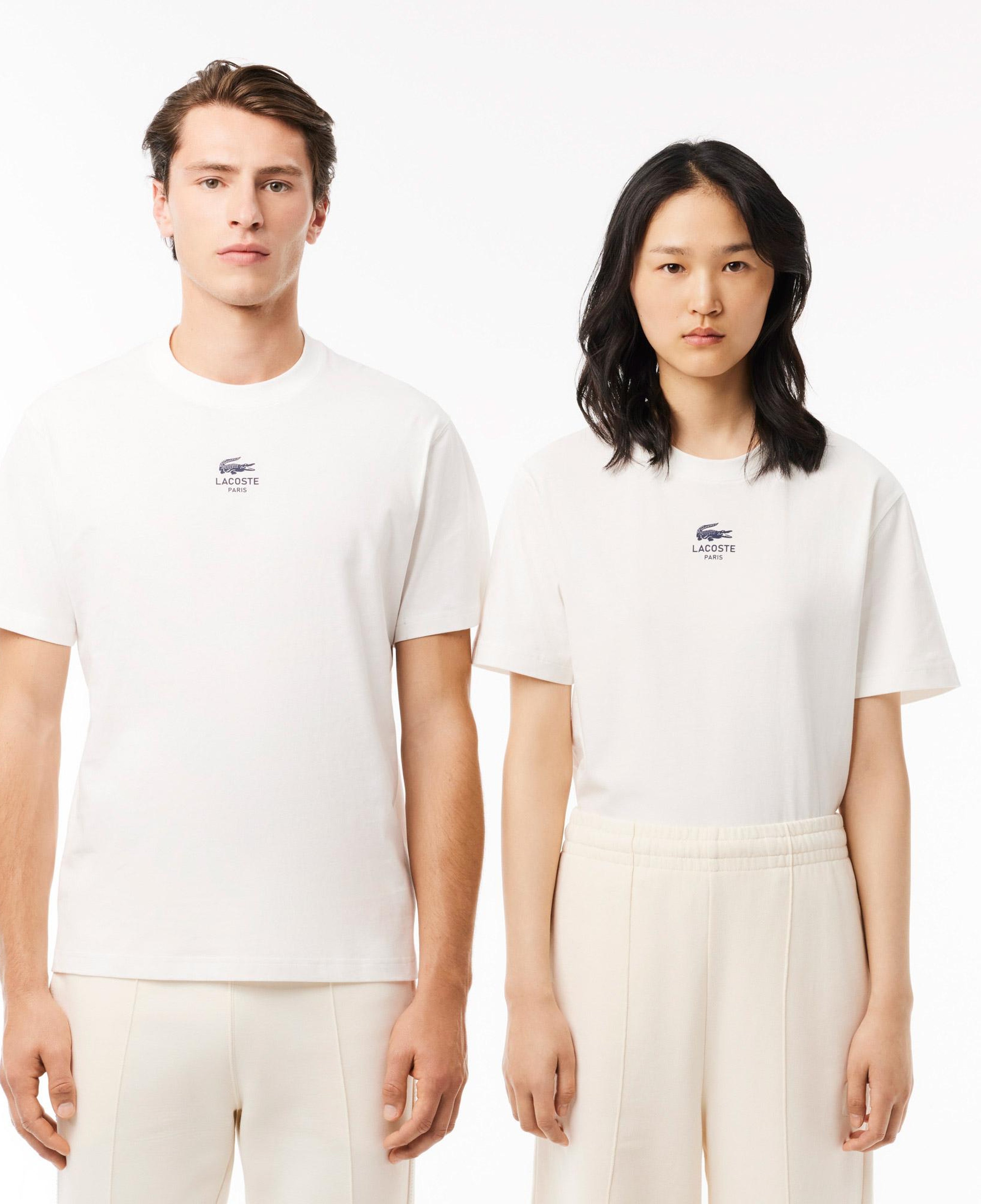 Signature Unisex Classic Fit Bisiklet Yaka Baskılı Beyaz T-Shirt