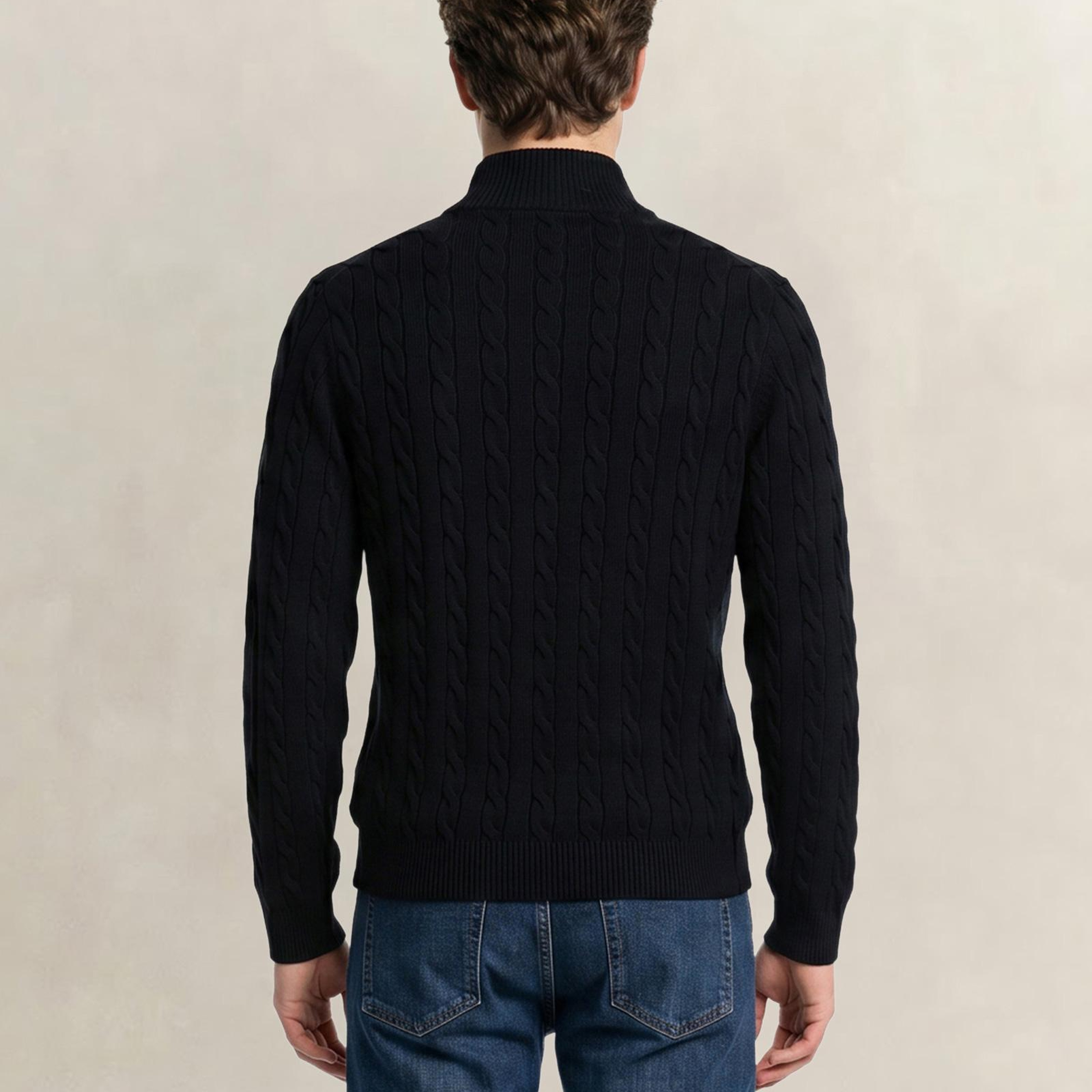 GANT Erkek Siyah Regular Fit Örgü Kazak