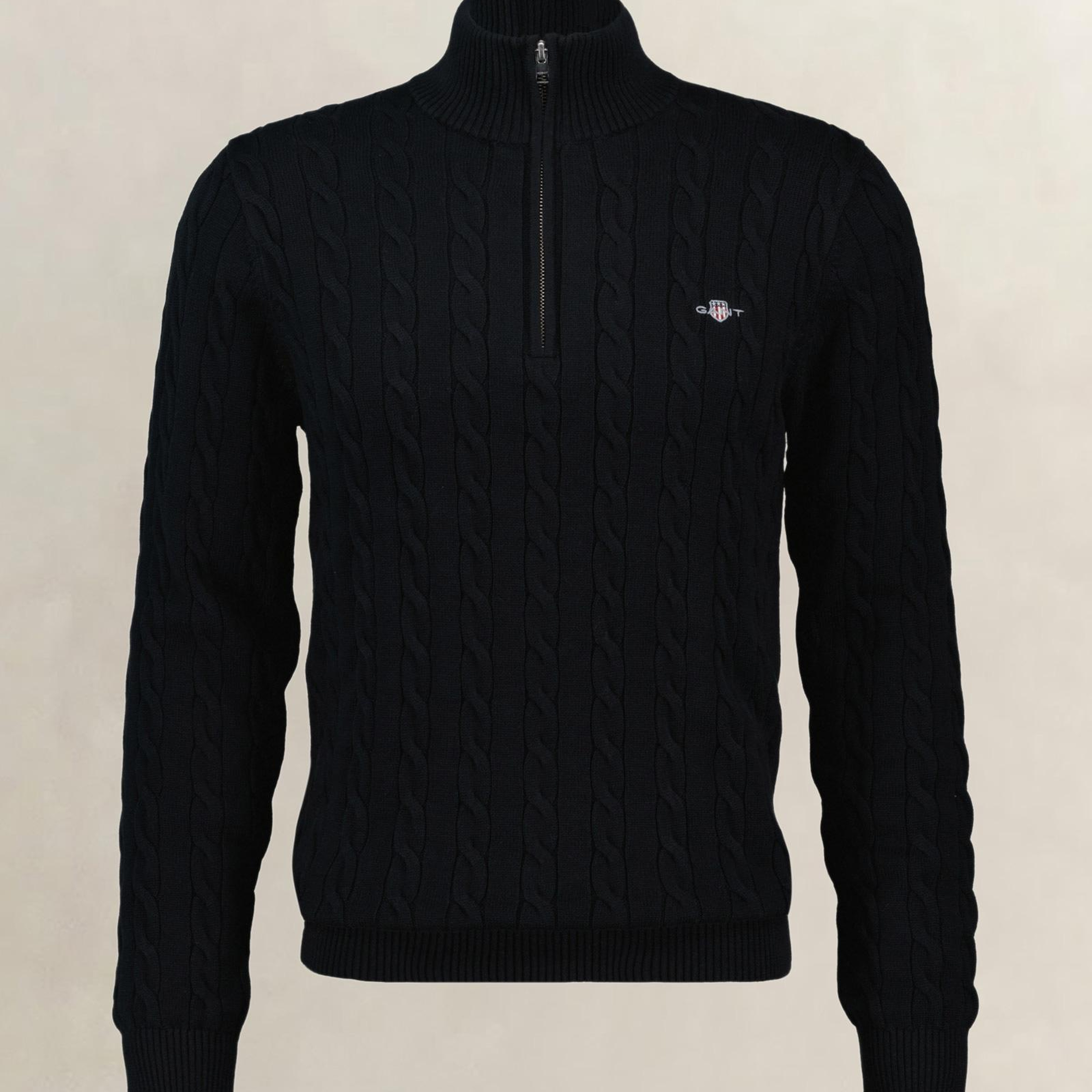 GANT Erkek Siyah Regular Fit Örgü Kazak