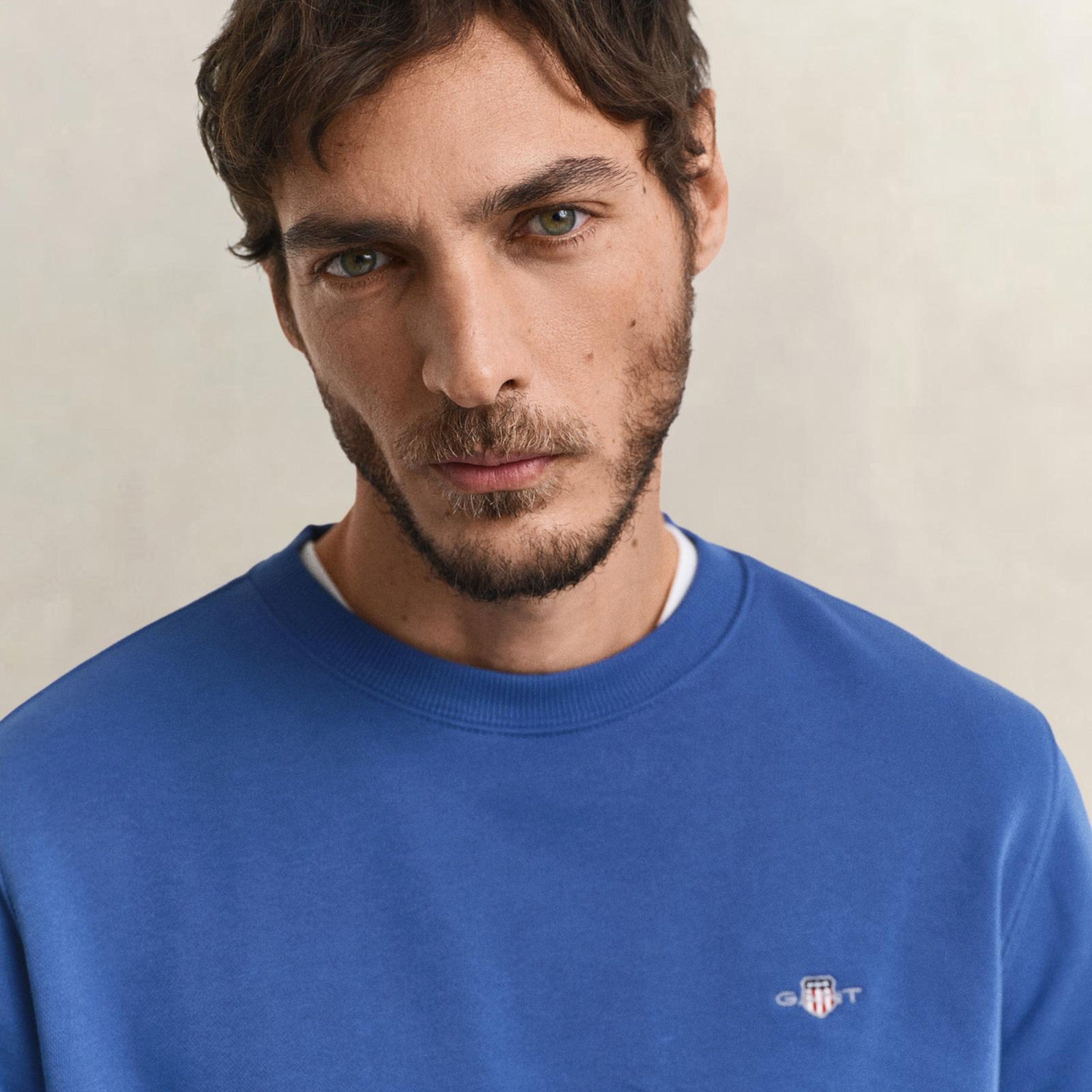 GANT Erkek Mavi Regular Fit Bisiklet Yaka Sweatshirt