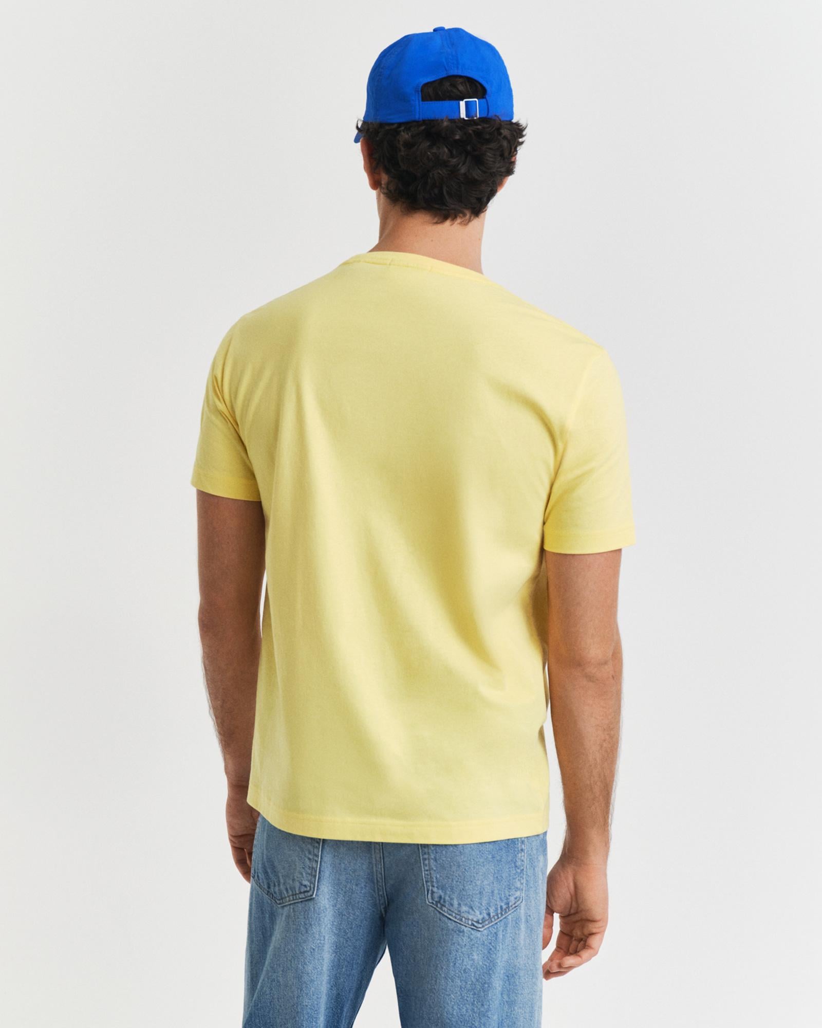 GANT Erkek Sarı Regular Fit Bisiklet Yaka T-Shirt
