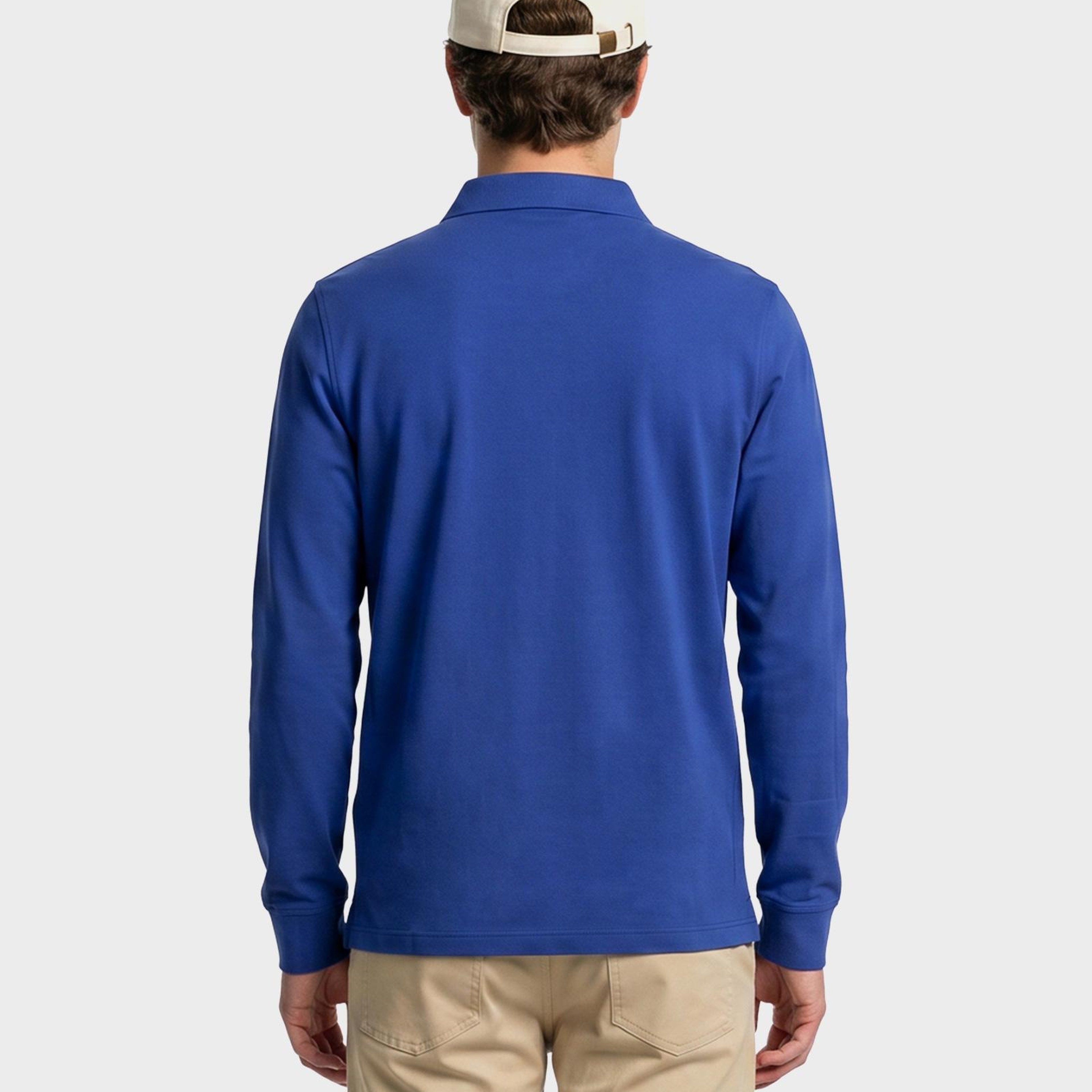 GANT Erkek Mavi Regular Fit Uzun Kollu Polo