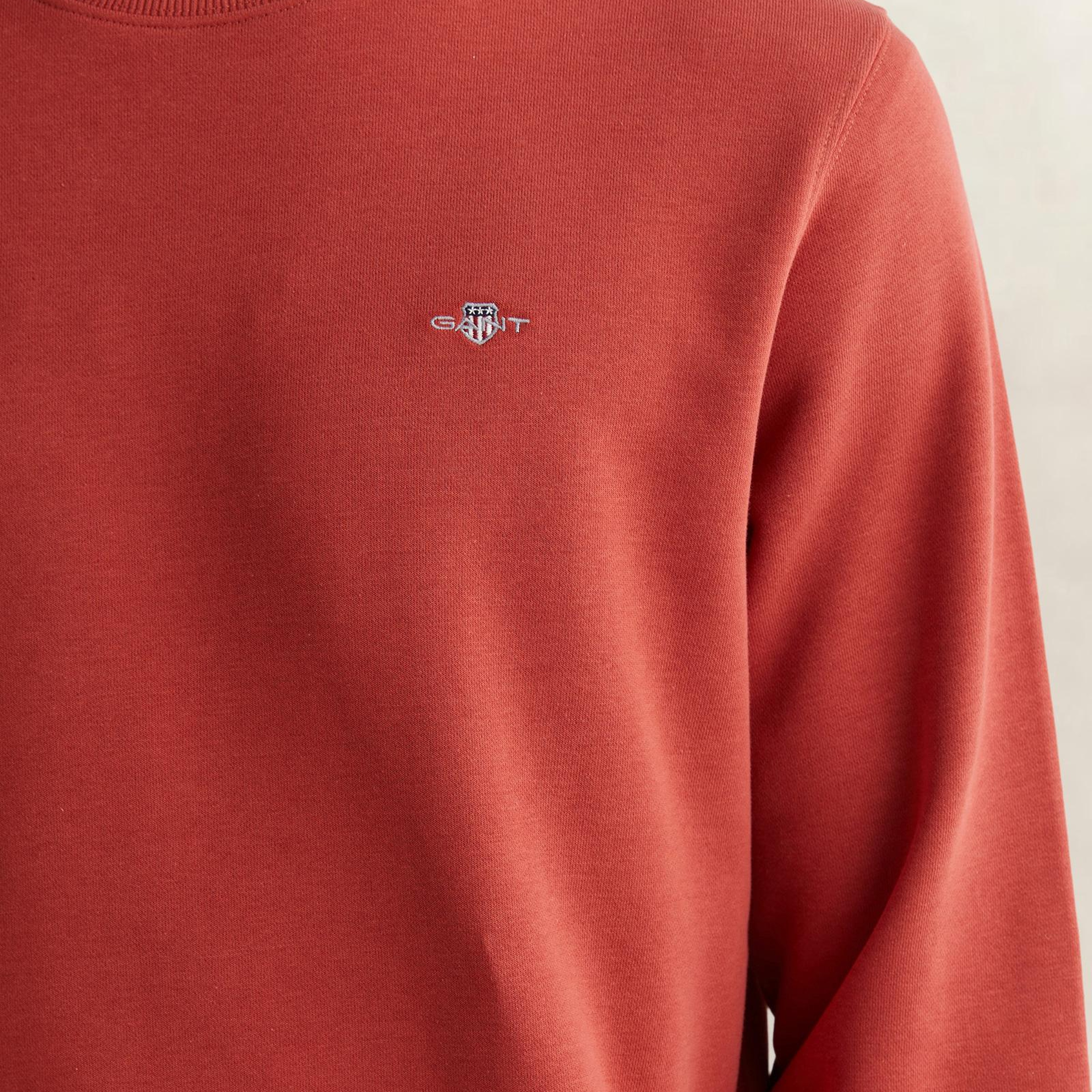 GANT Erkek Kırmızı Regular Fit Bisiklet Yaka Sweatshirt