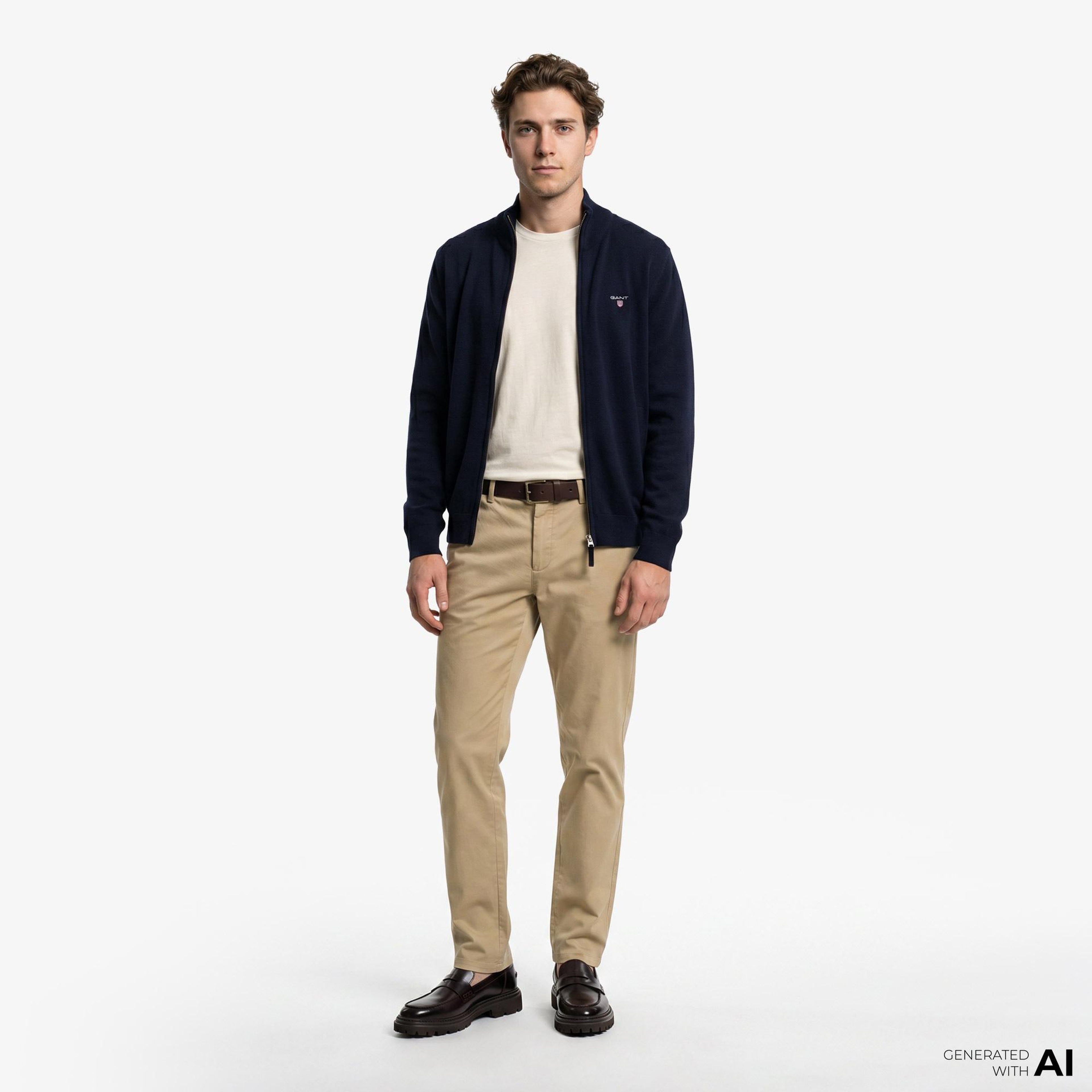 GANT Erkek Lacivert Regular Fit Hırka