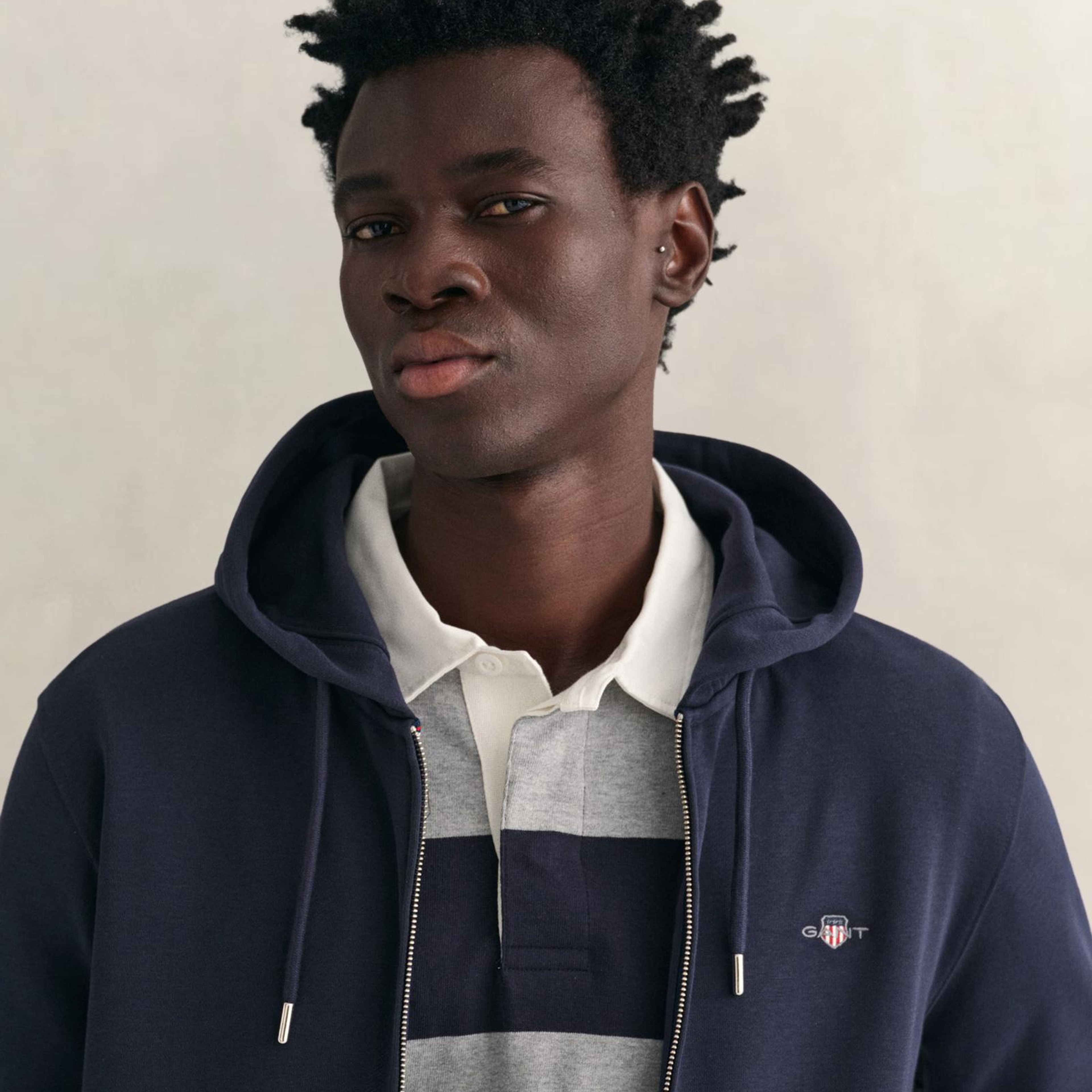GANT Erkek Lacivert Regular Fit Fermuarlı Sweatshirt
