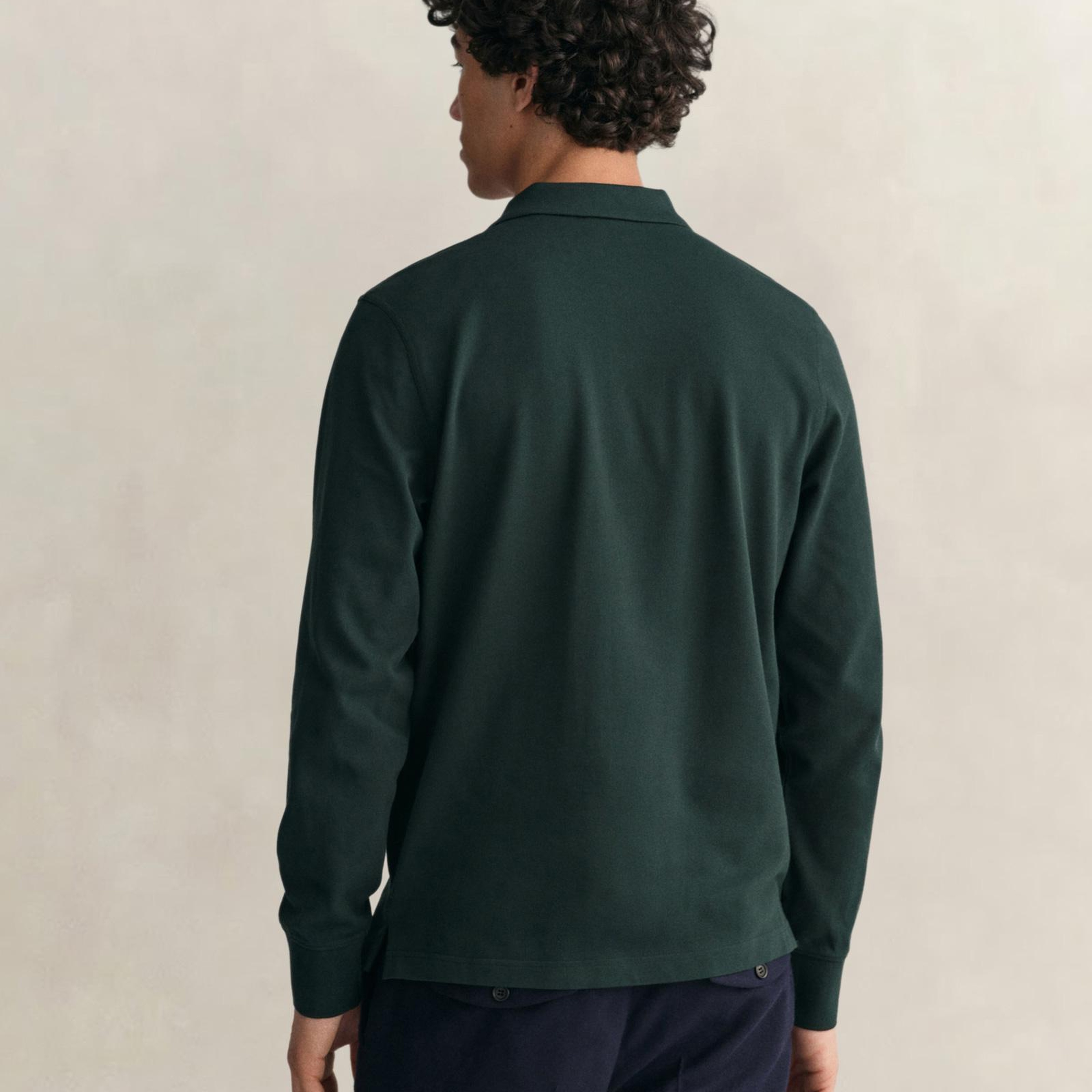 GANT Erkek Yeşil Regular Fit Uzun Kollu Polo