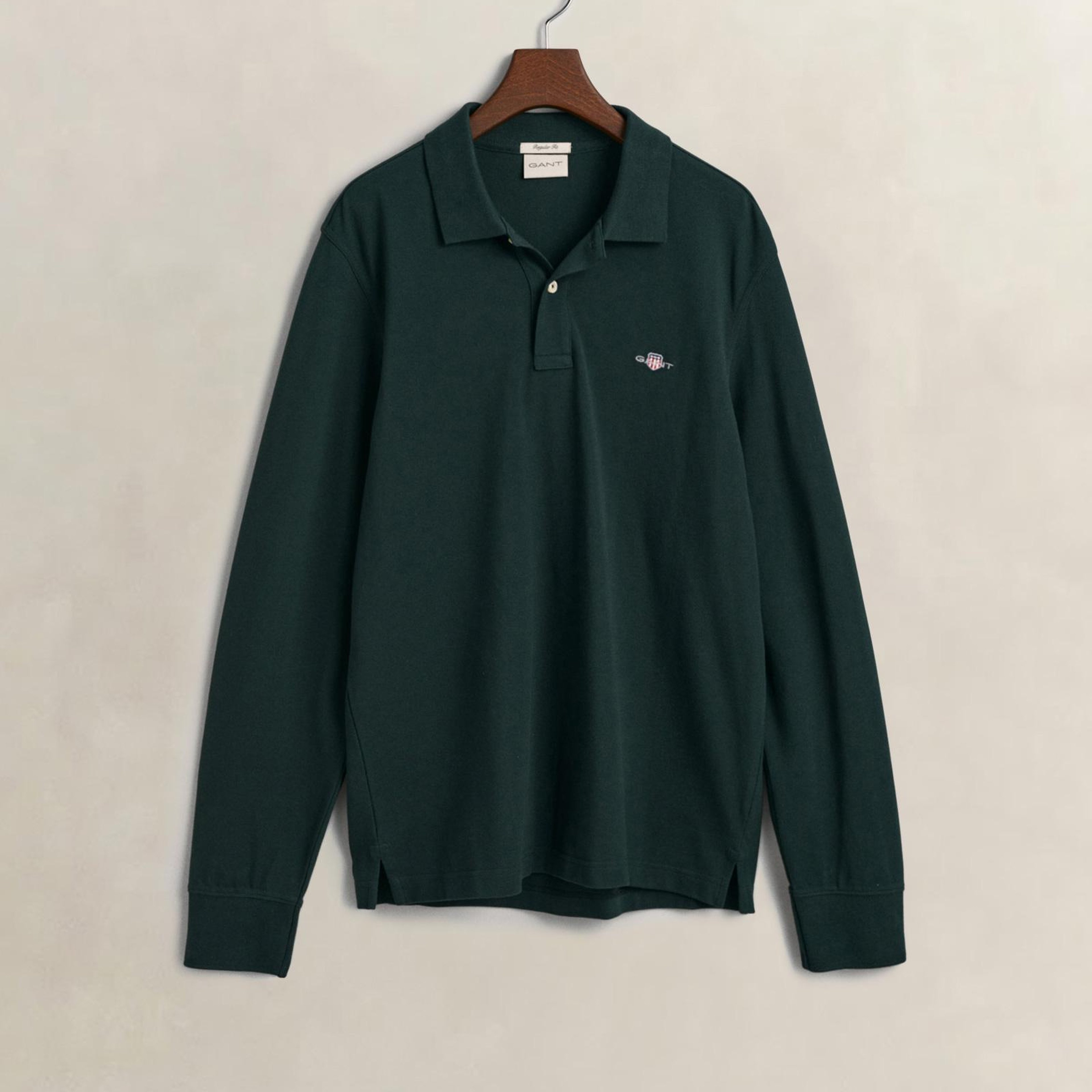 GANT Erkek Yeşil Regular Fit Uzun Kollu Polo