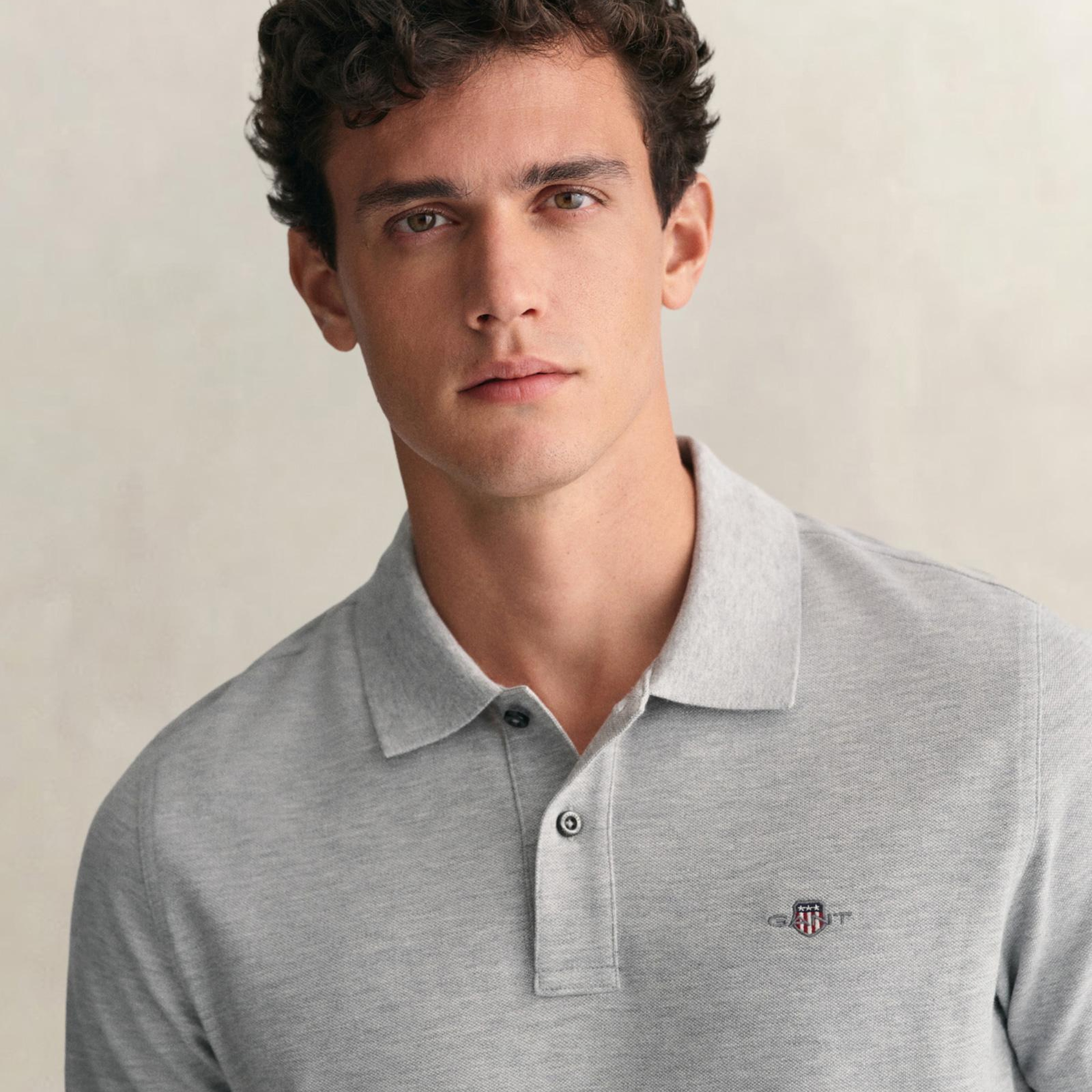 GANT Erkek Gri Regular Fit Polo