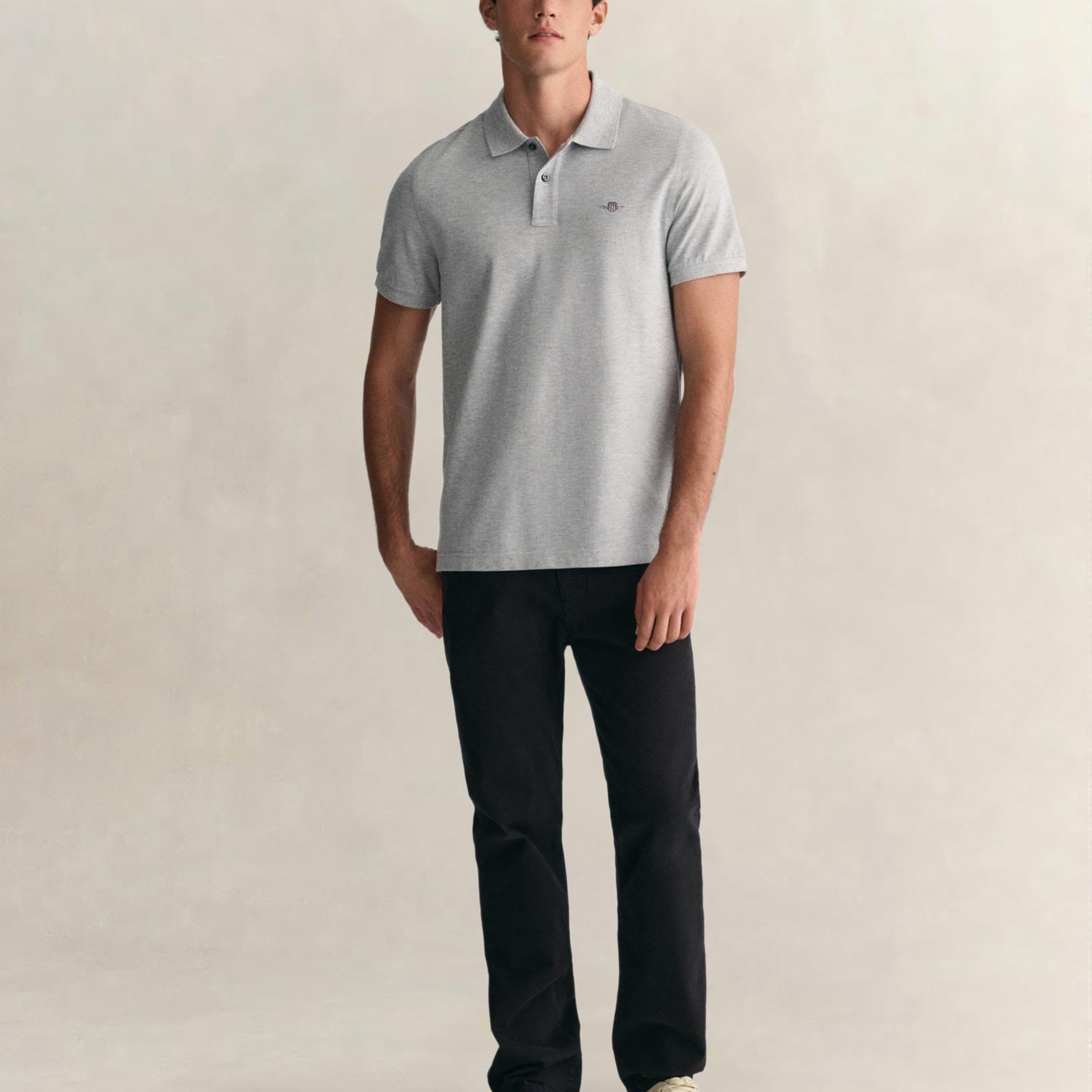 GANT Erkek Gri Regular Fit Polo