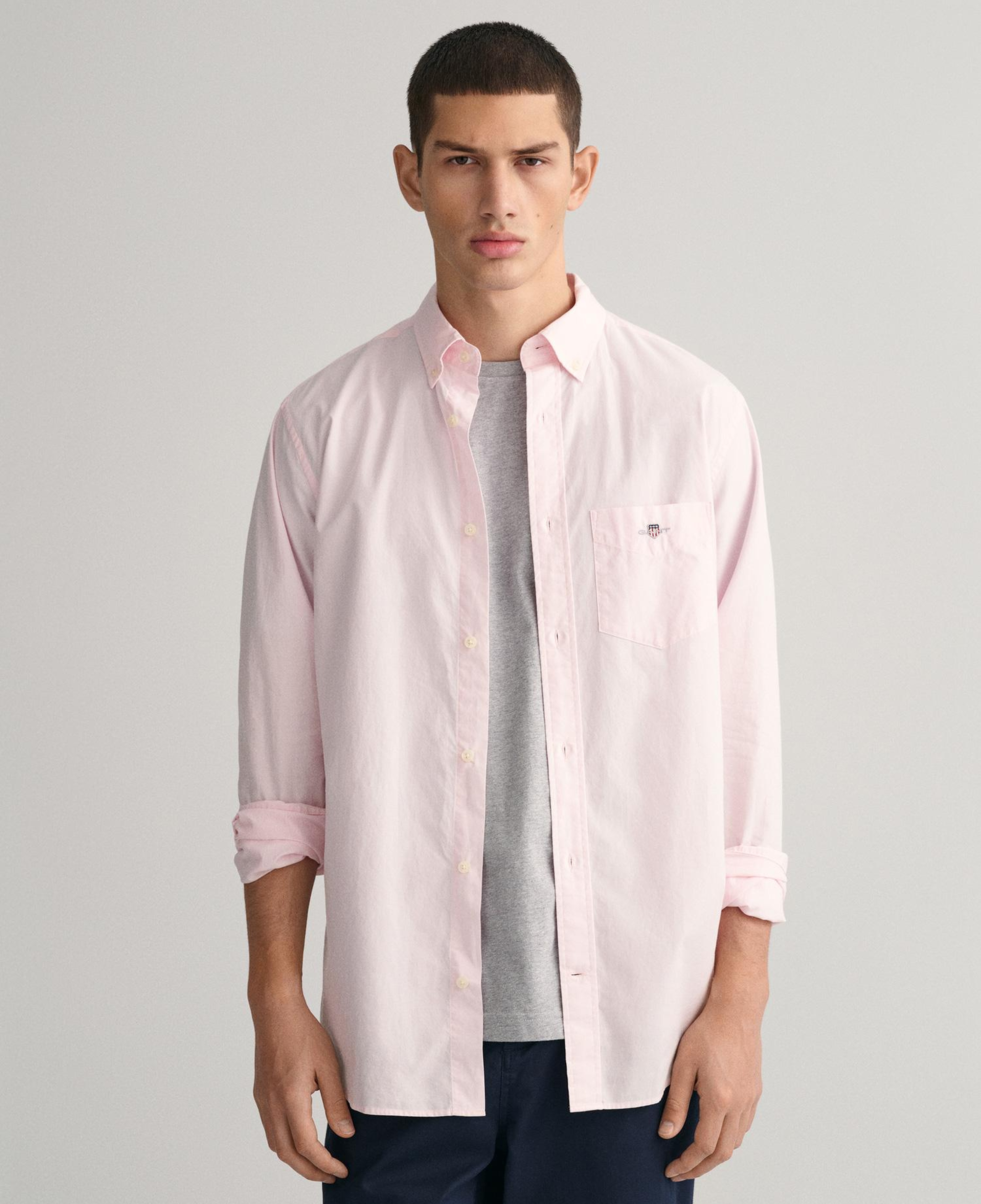 GANT Erkek Pembe Regular Fit Düğmeli Yaka Poplin Gömlek