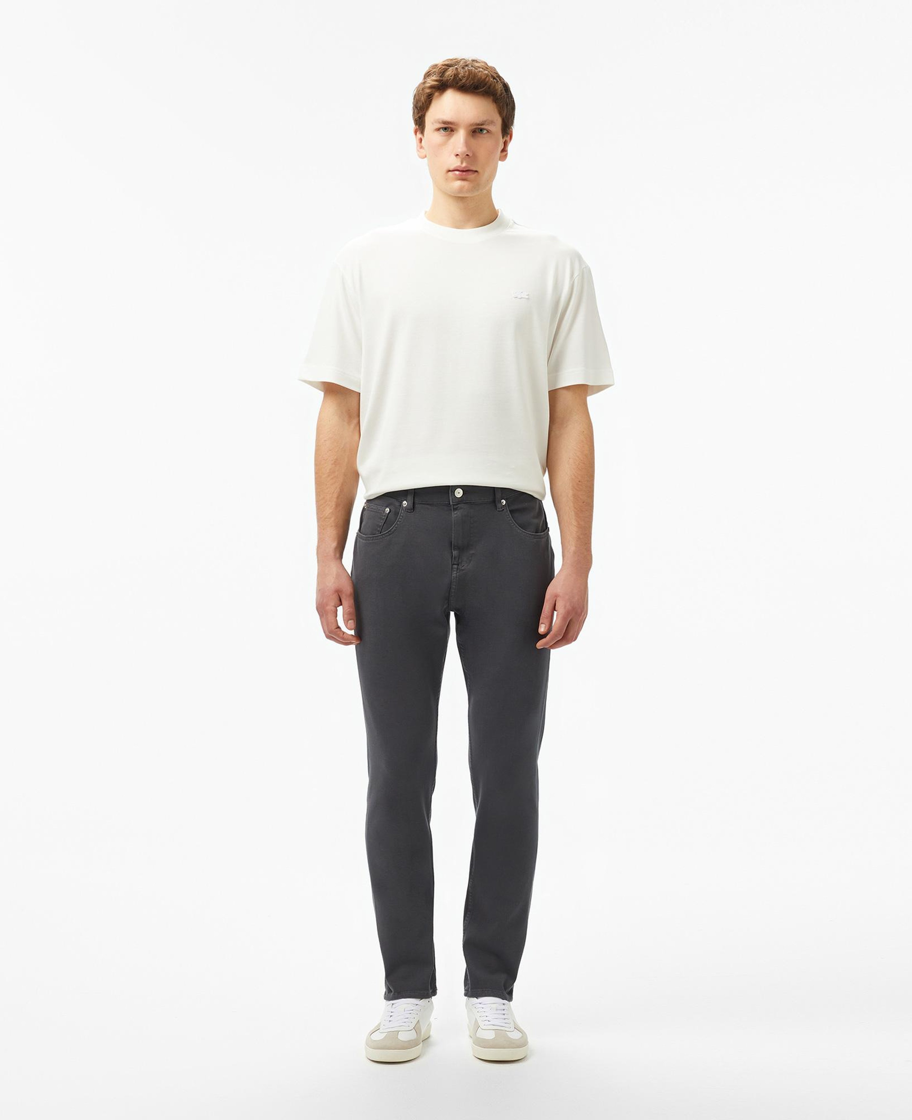 Erkek Slim Fit Gri Jean Pantolon