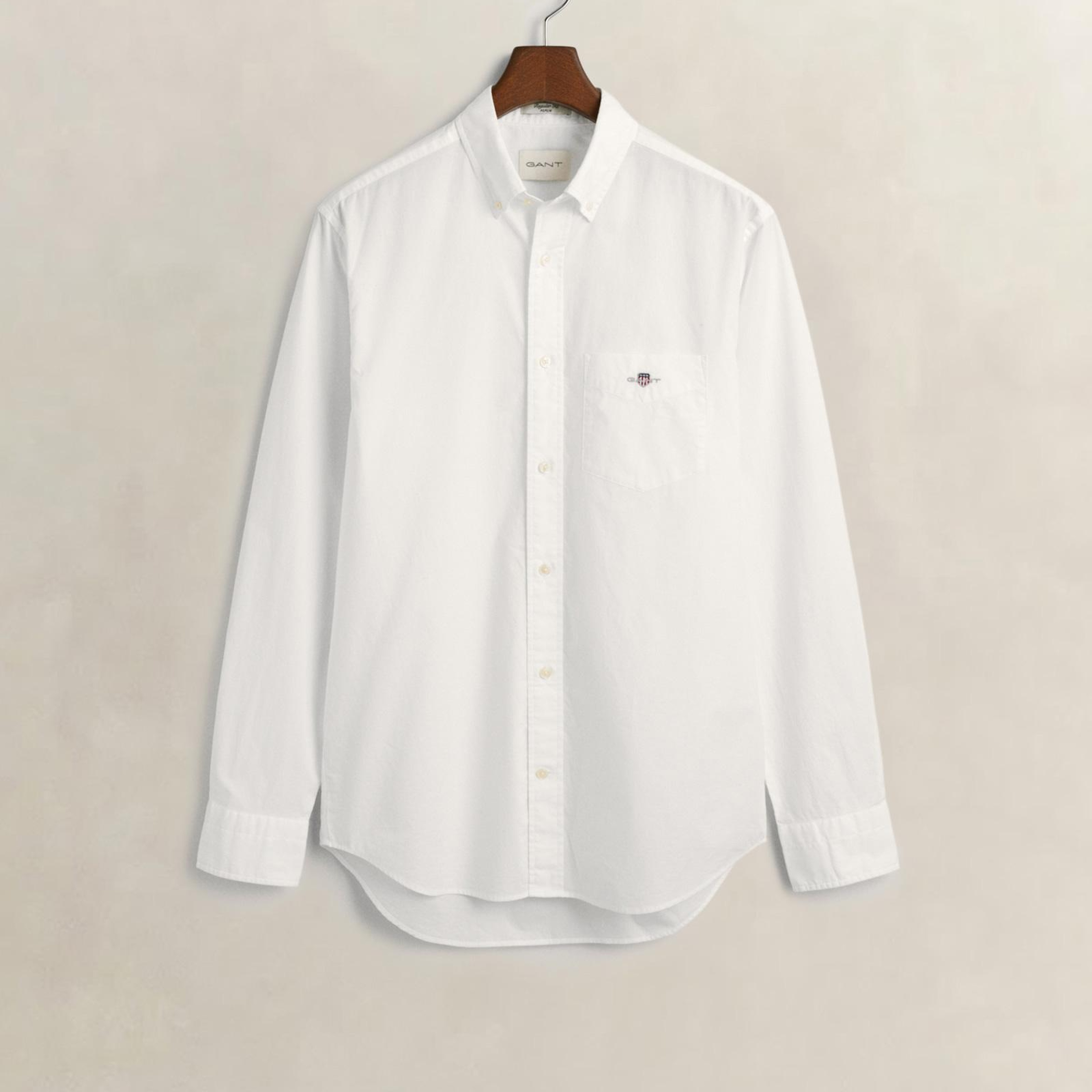 GANT Erkek Beyaz Regular Fit Logolu Gömlek