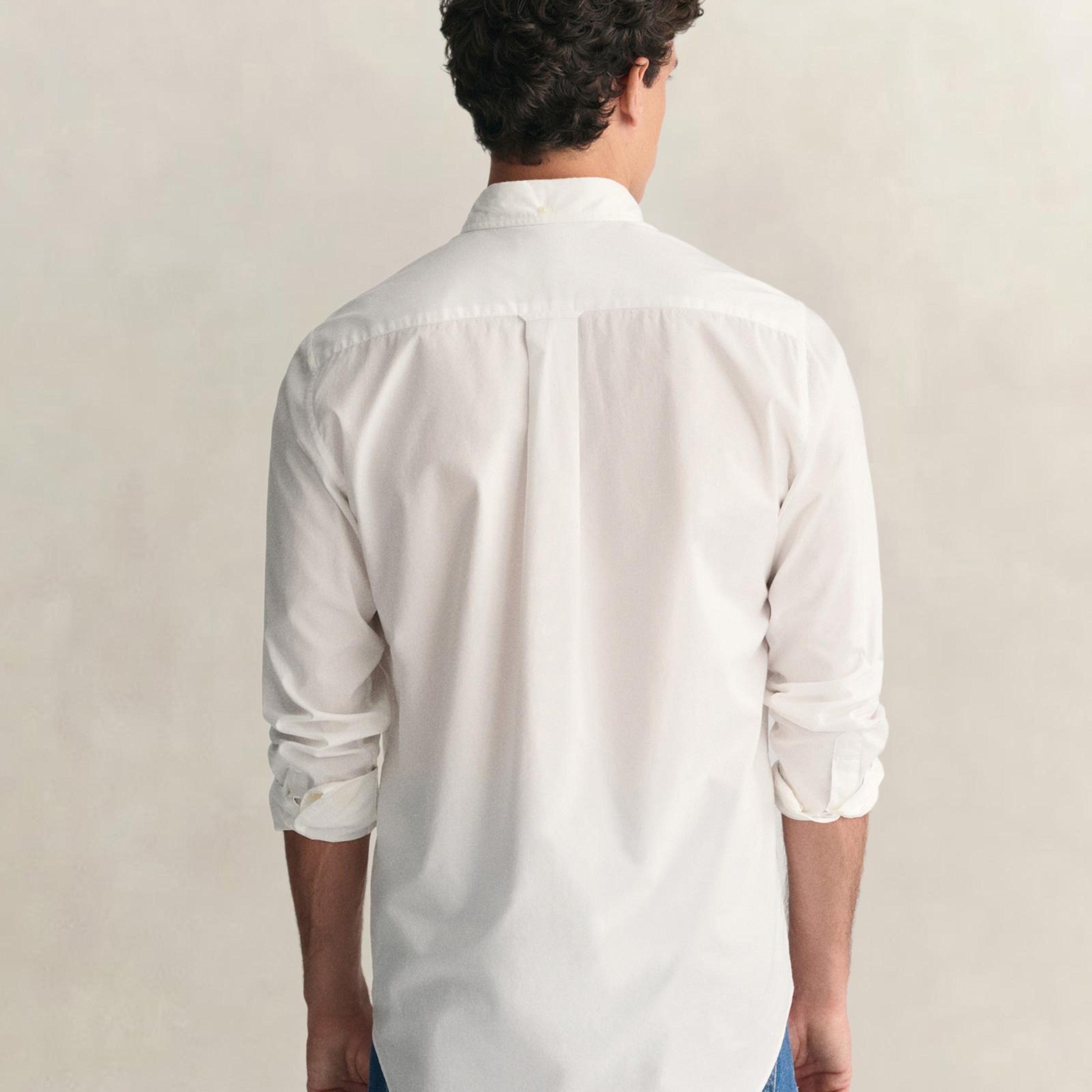 GANT Erkek Beyaz Regular Fit Logolu Gömlek