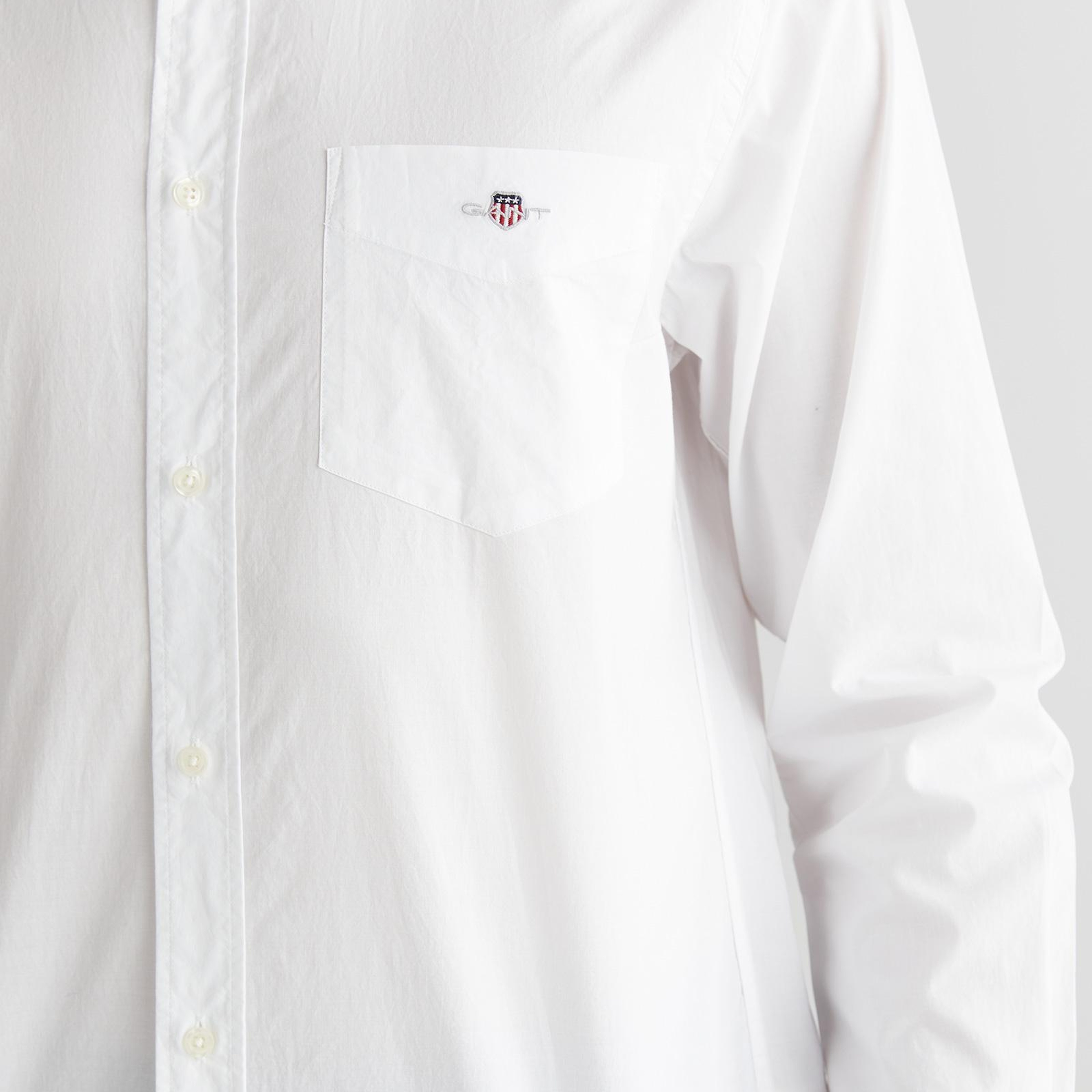 GANT Erkek Beyaz Regular Fit Logolu Gömlek