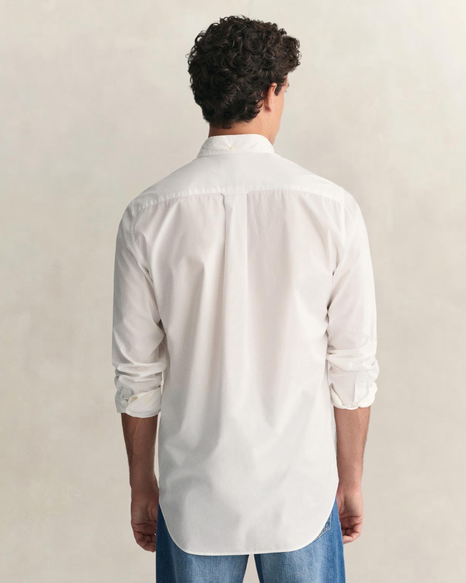 GANT Erkek Beyaz Regular Fit Logolu Gömlek