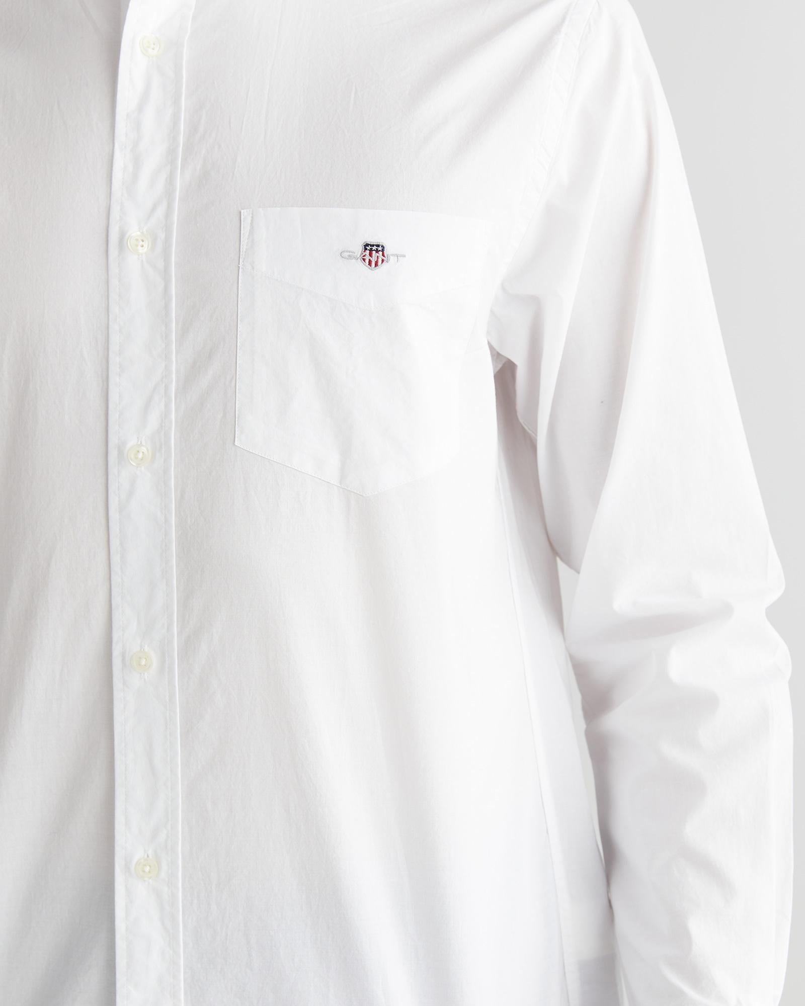 GANT Erkek Beyaz Regular Fit Logolu Gömlek