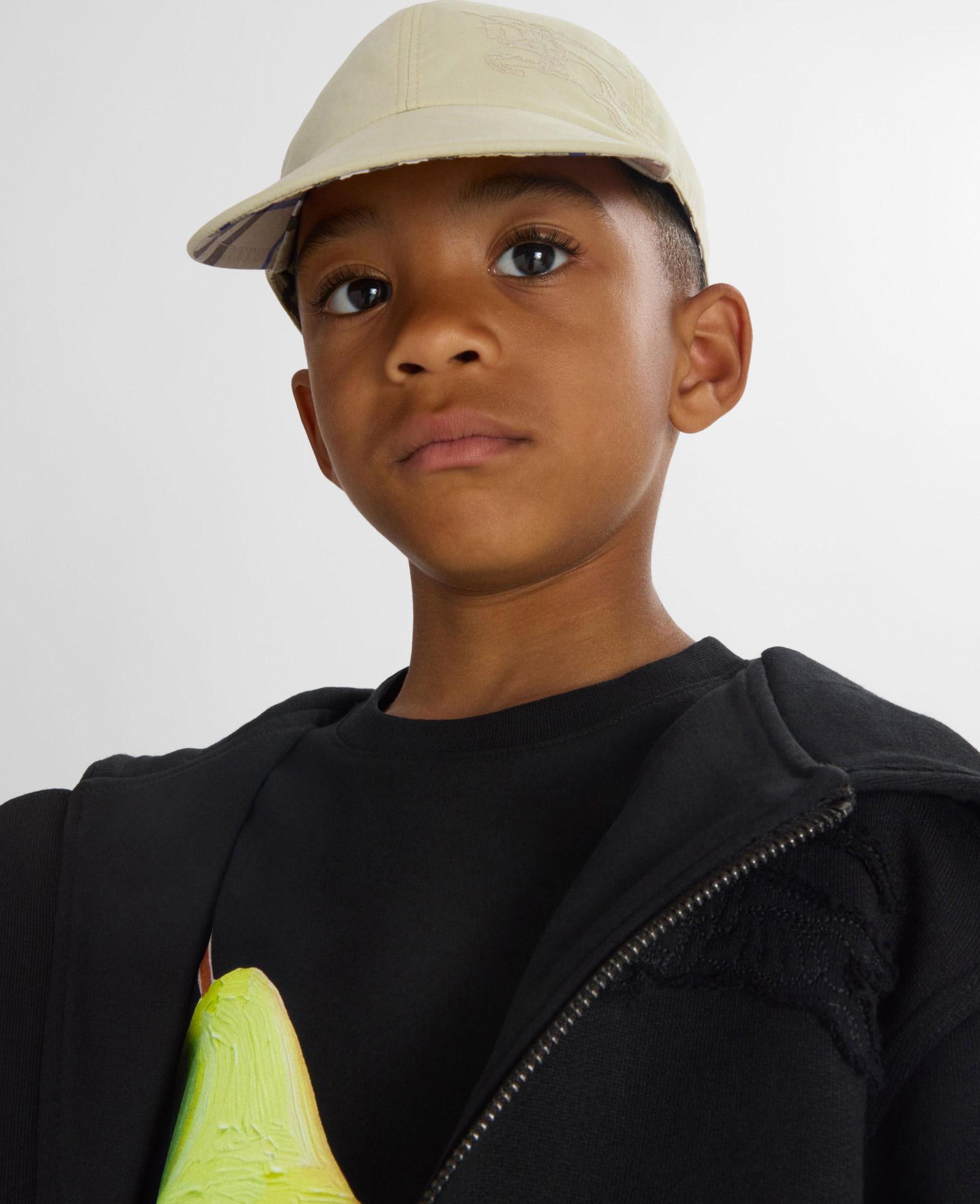 Burberry Reversible Pamuklu Baseball Çocuk Krem Rengi Şapka