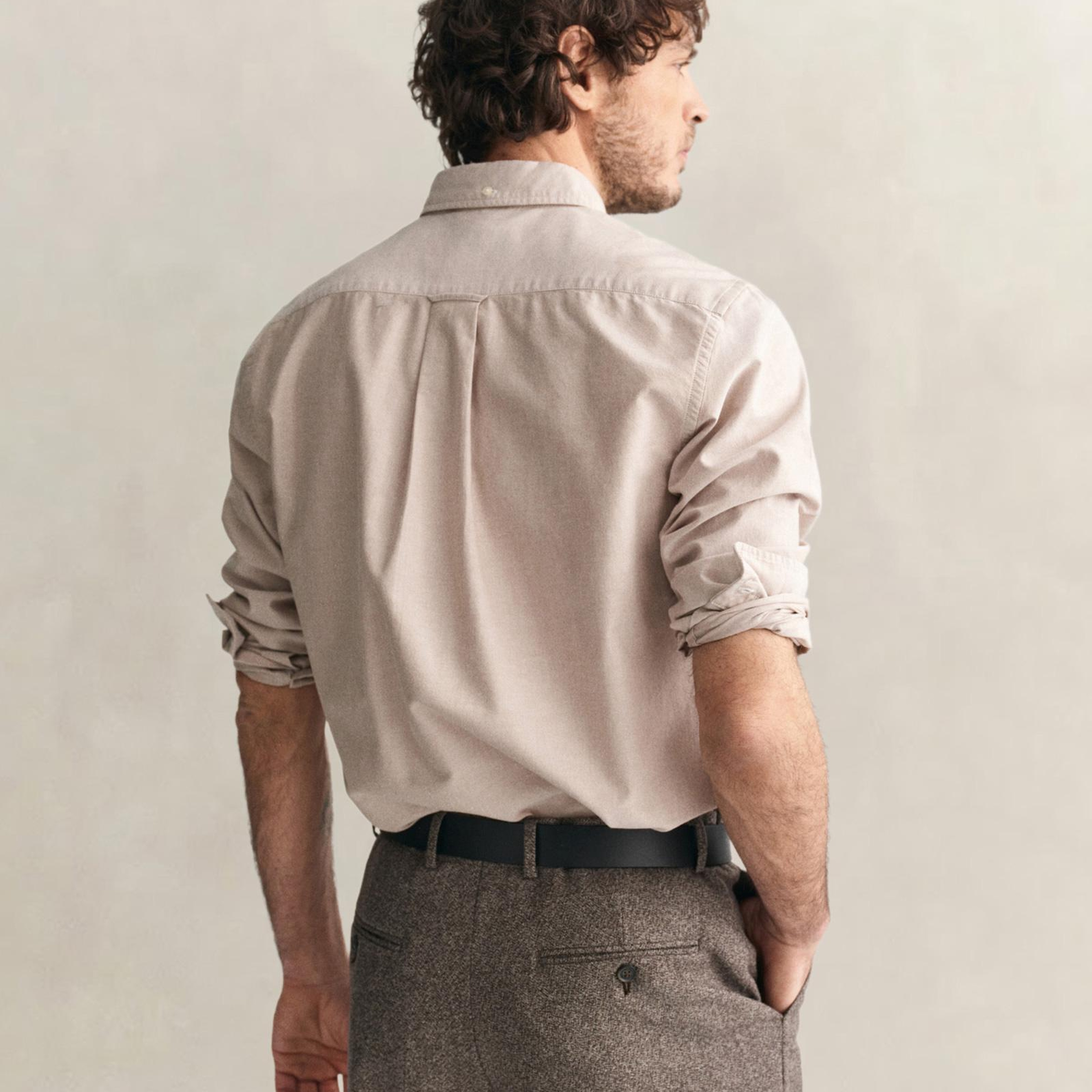 GANT Erkek Kahverengi Regular Fit Düğmeli Yaka Oxford Gömlek