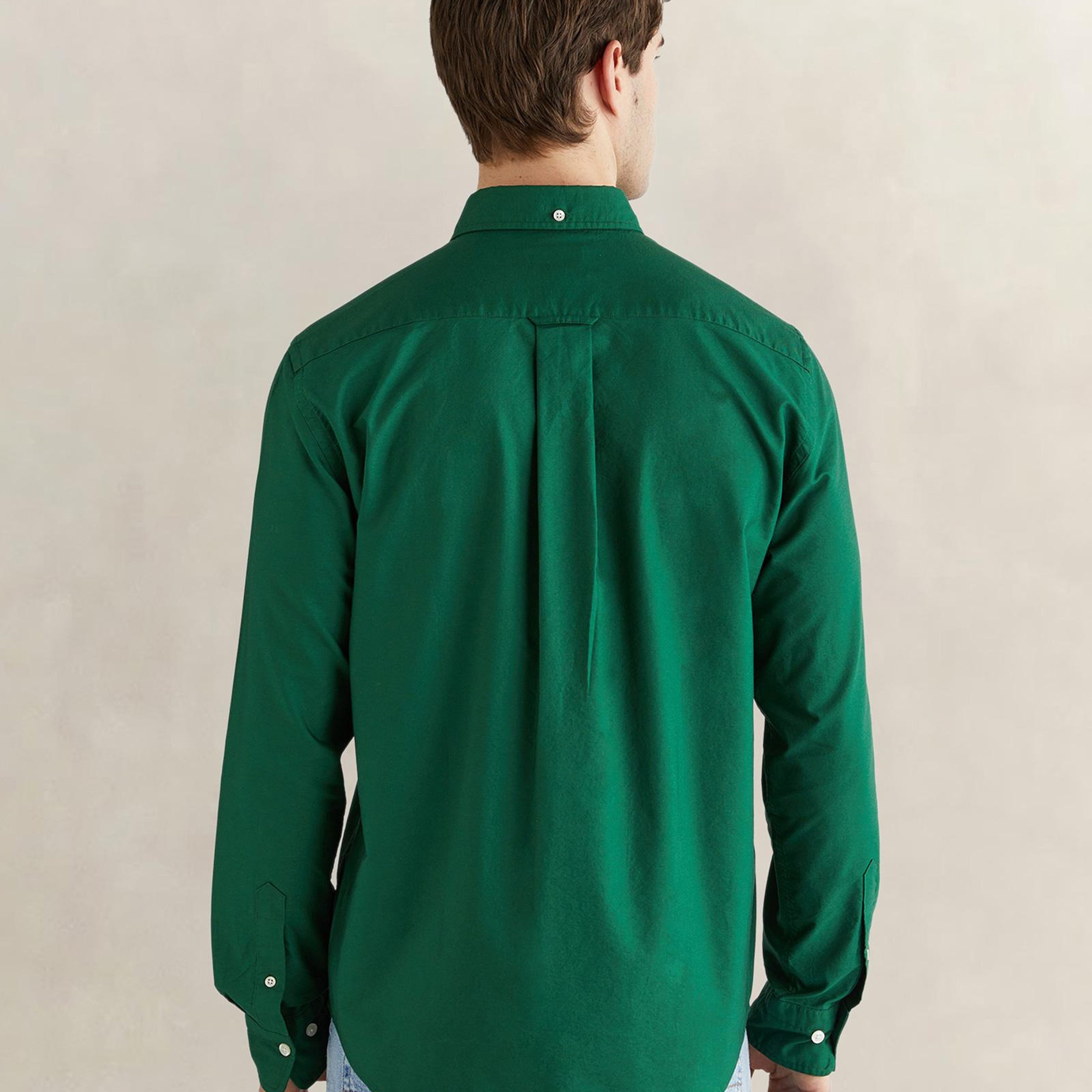 GANT Erkek Yeşil Regular Fit Düğmeli Yaka Oxford Gömlek