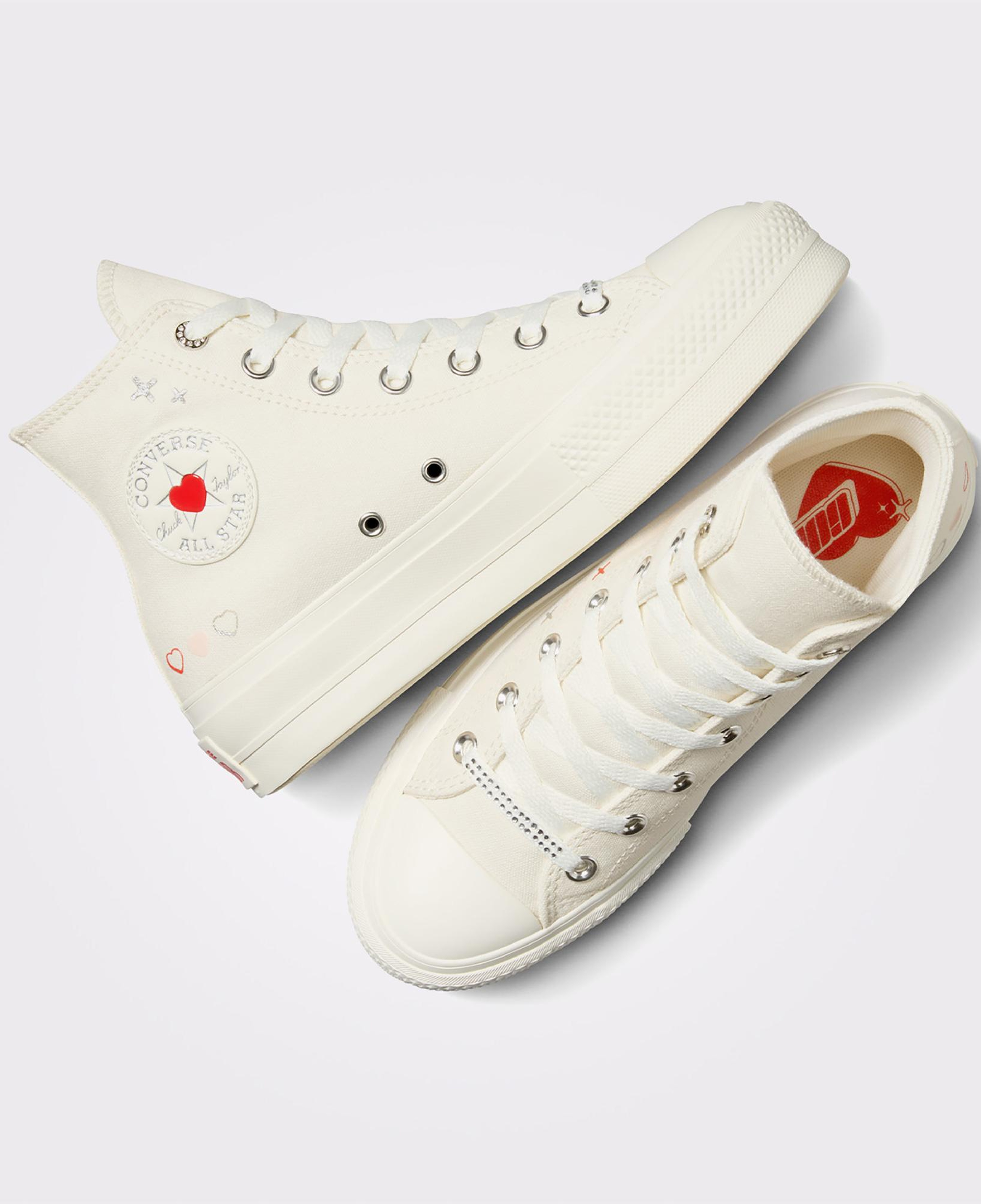 Converse Chuck Taylor All Star Lift Platform Y2K Heart Unisex Krem Sneaker