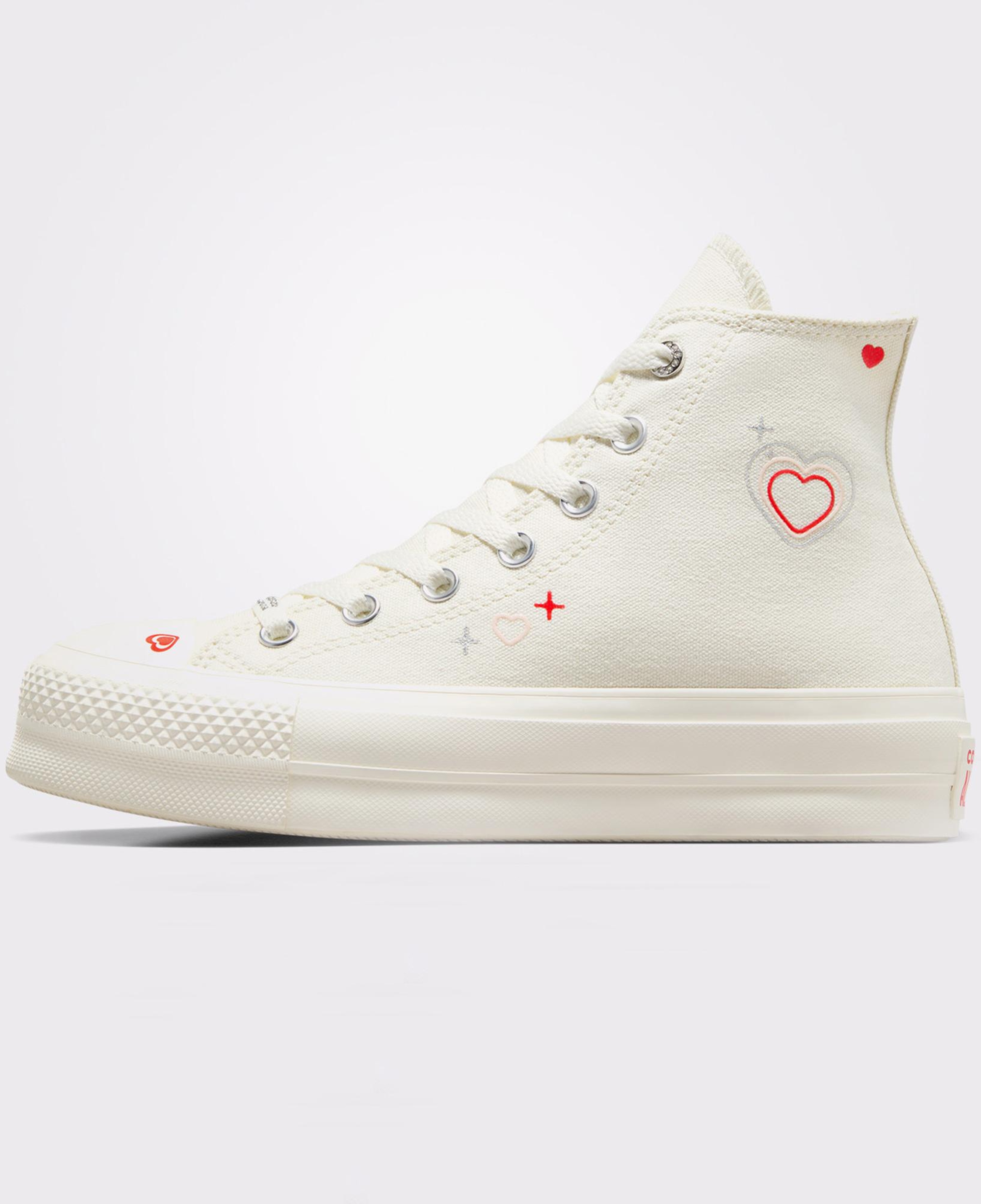 Converse Chuck Taylor All Star Lift Platform Y2K Heart Unisex Krem Sneaker
