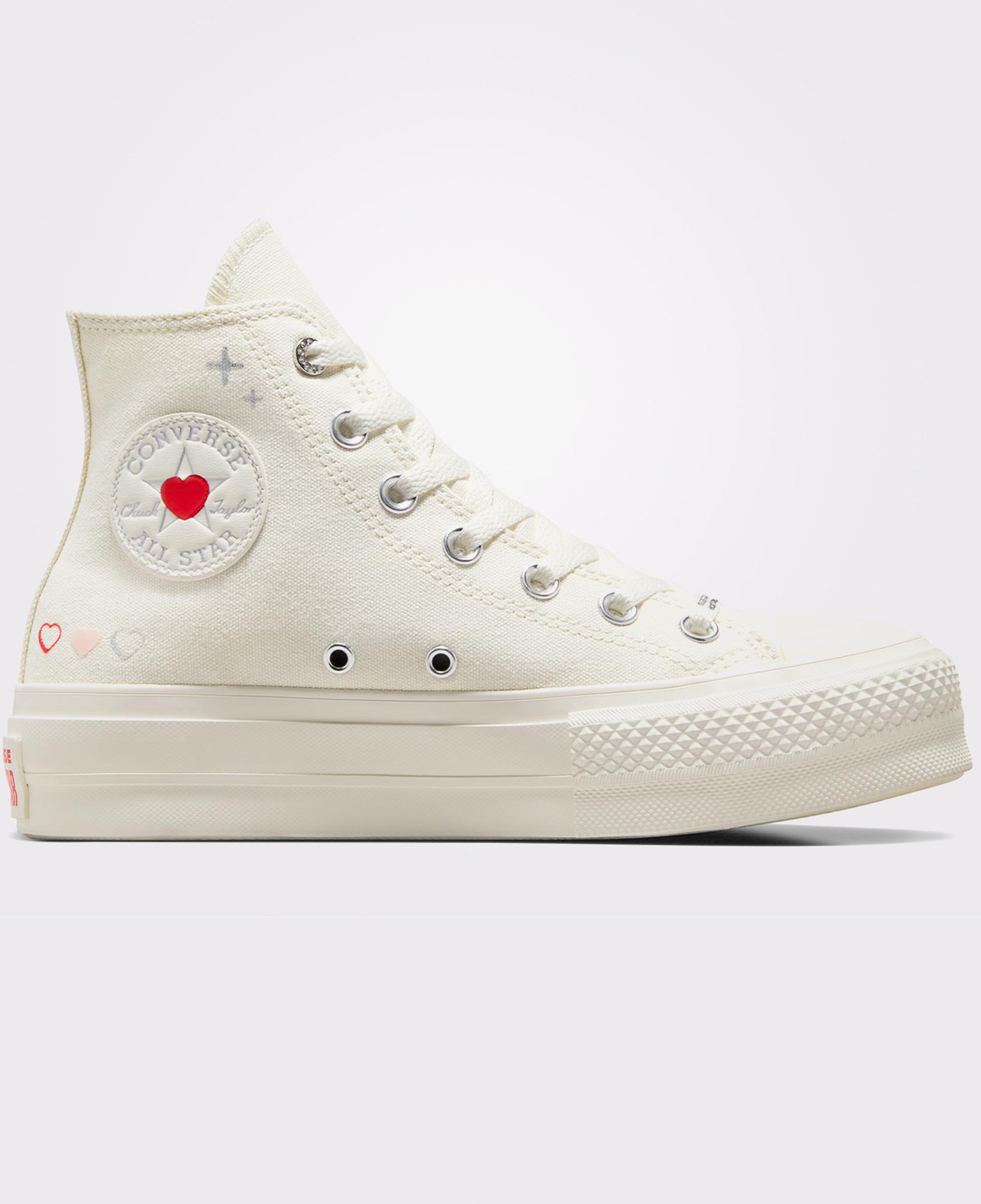 Converse Chuck Taylor All Star Lift Platform Y2K Heart Unisex Krem Sneaker