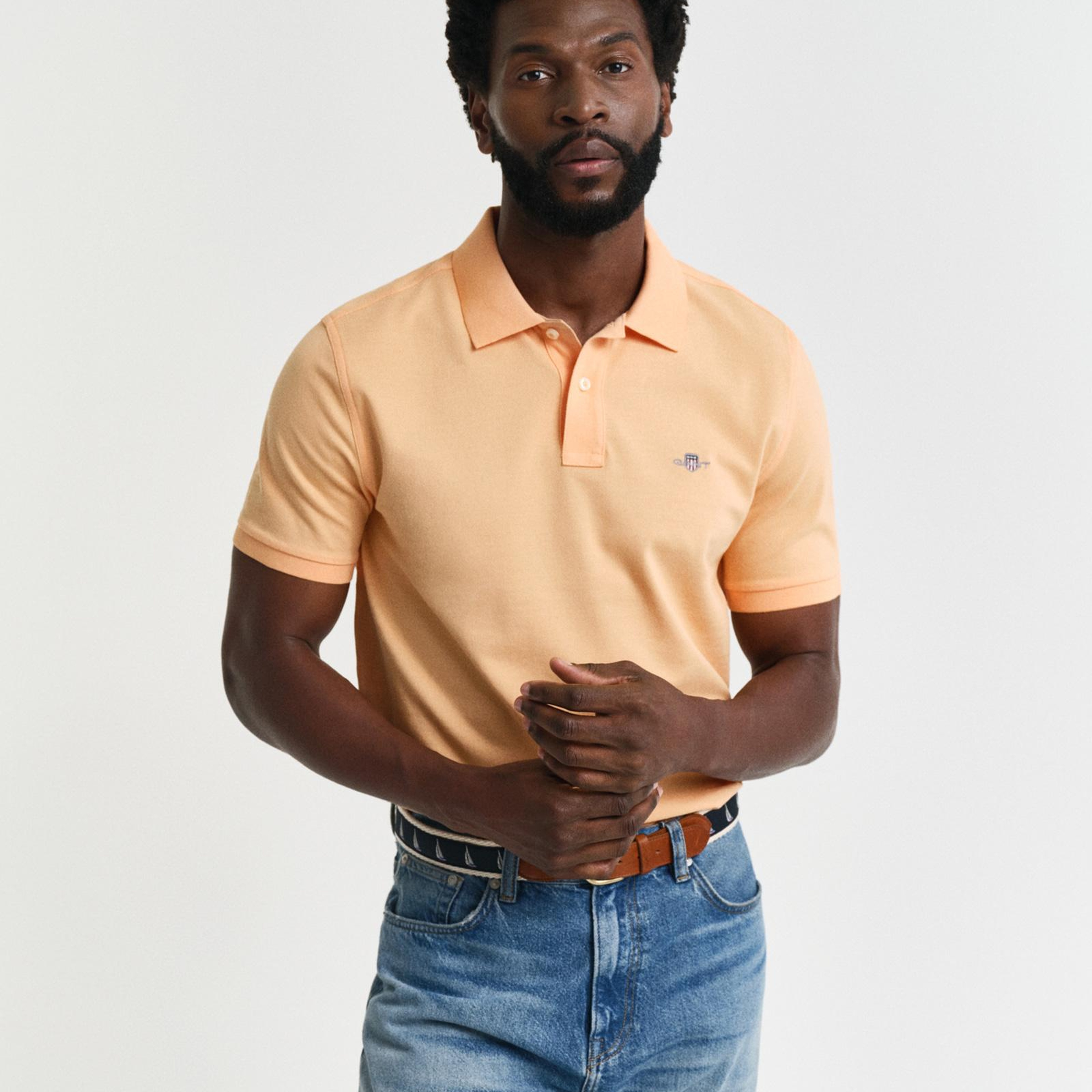 GANT Erkek Turuncu Regular Fit Polo