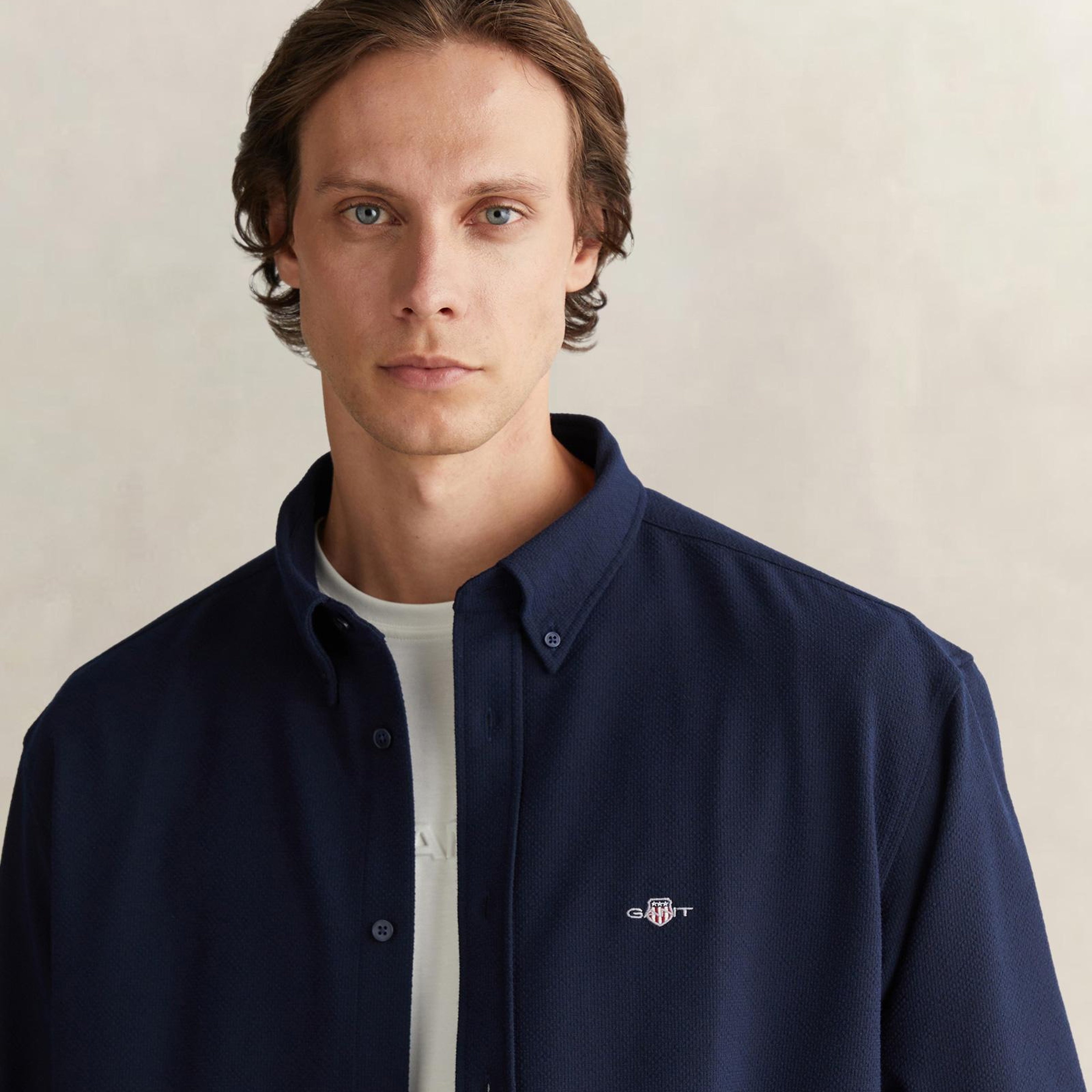 GANT Erkek Lacivert Relaxed Fit Gömlek