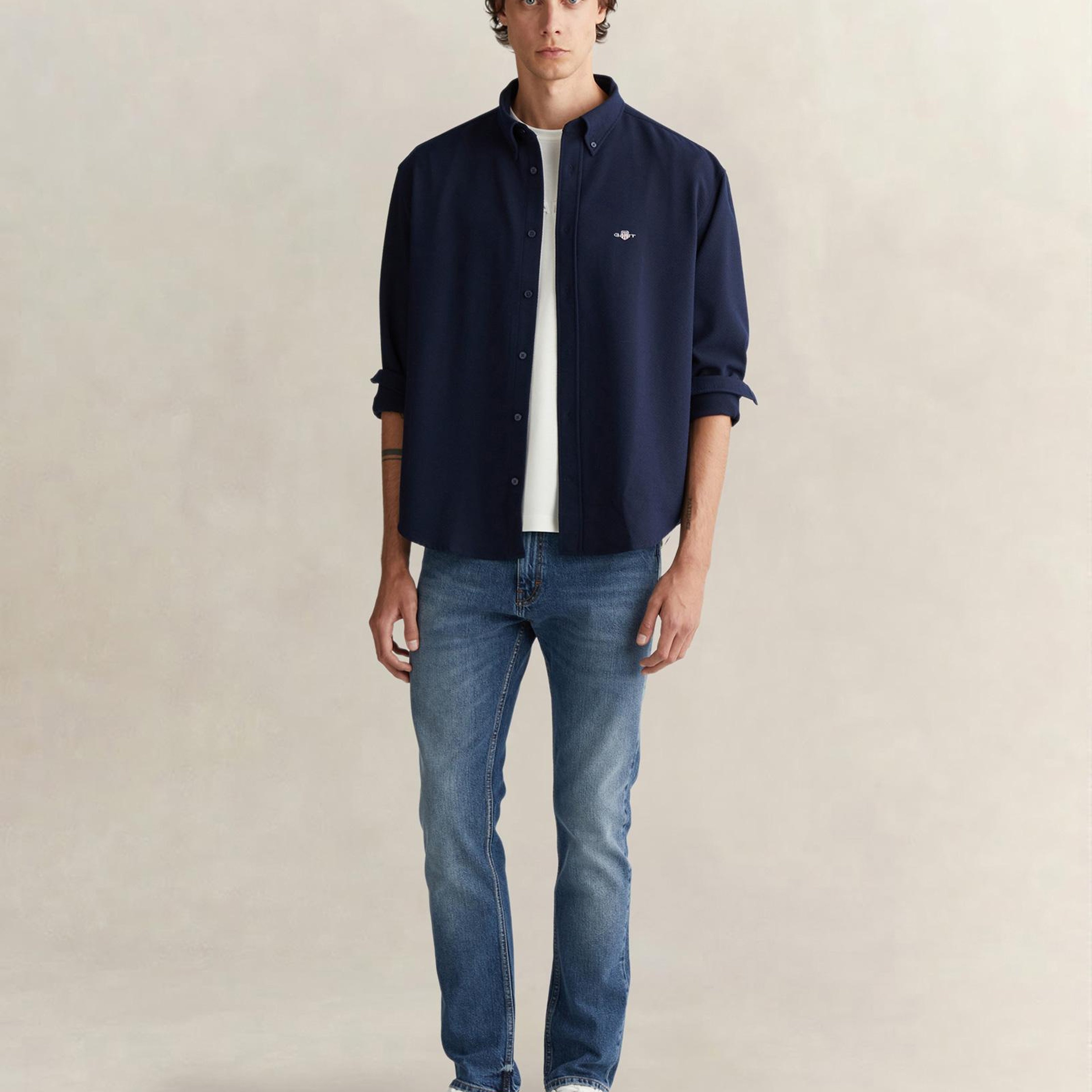 GANT Erkek Lacivert Relaxed Fit Gömlek