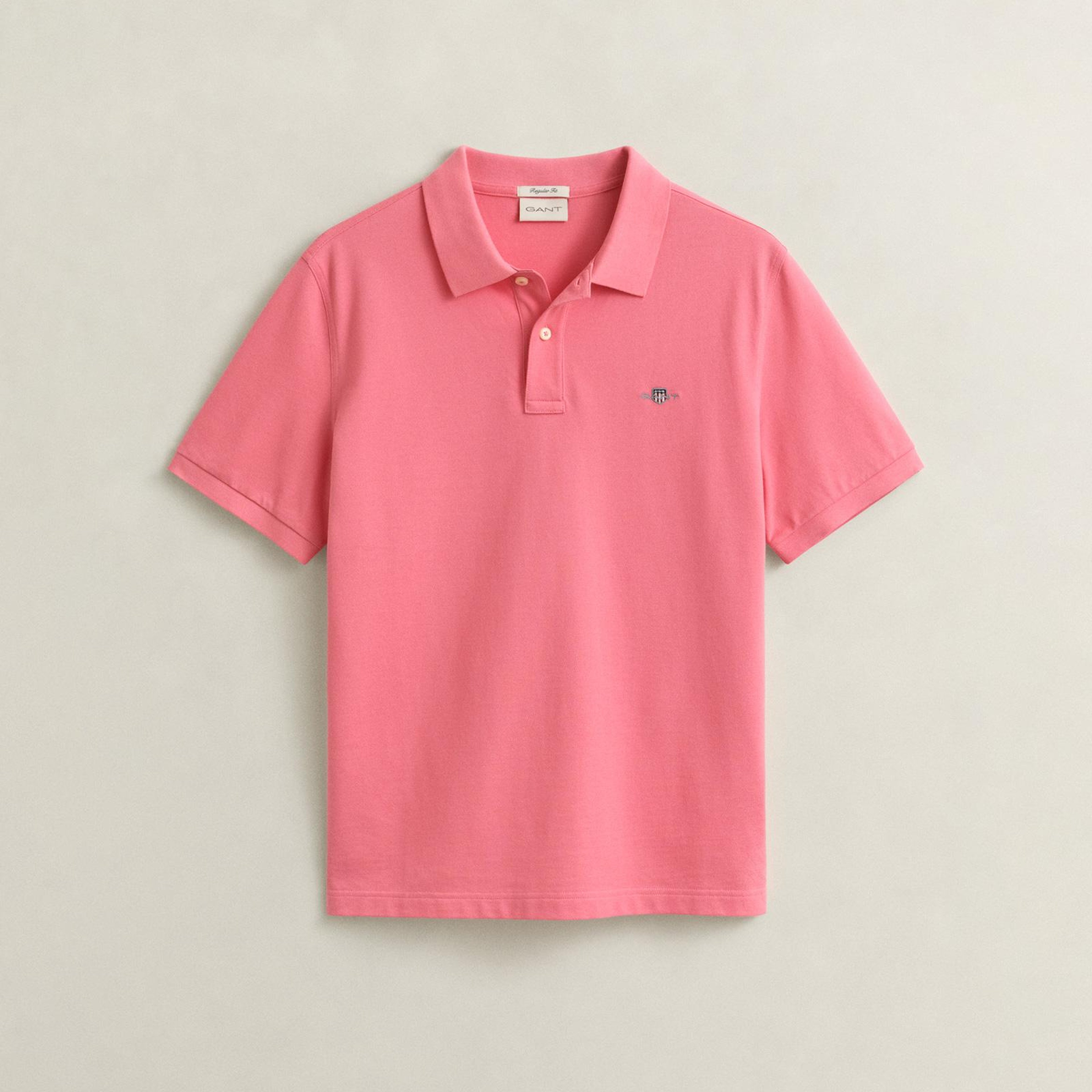 GANT Erkek Pembe Regular Fit Logolu Polo Yaka T-Shirt