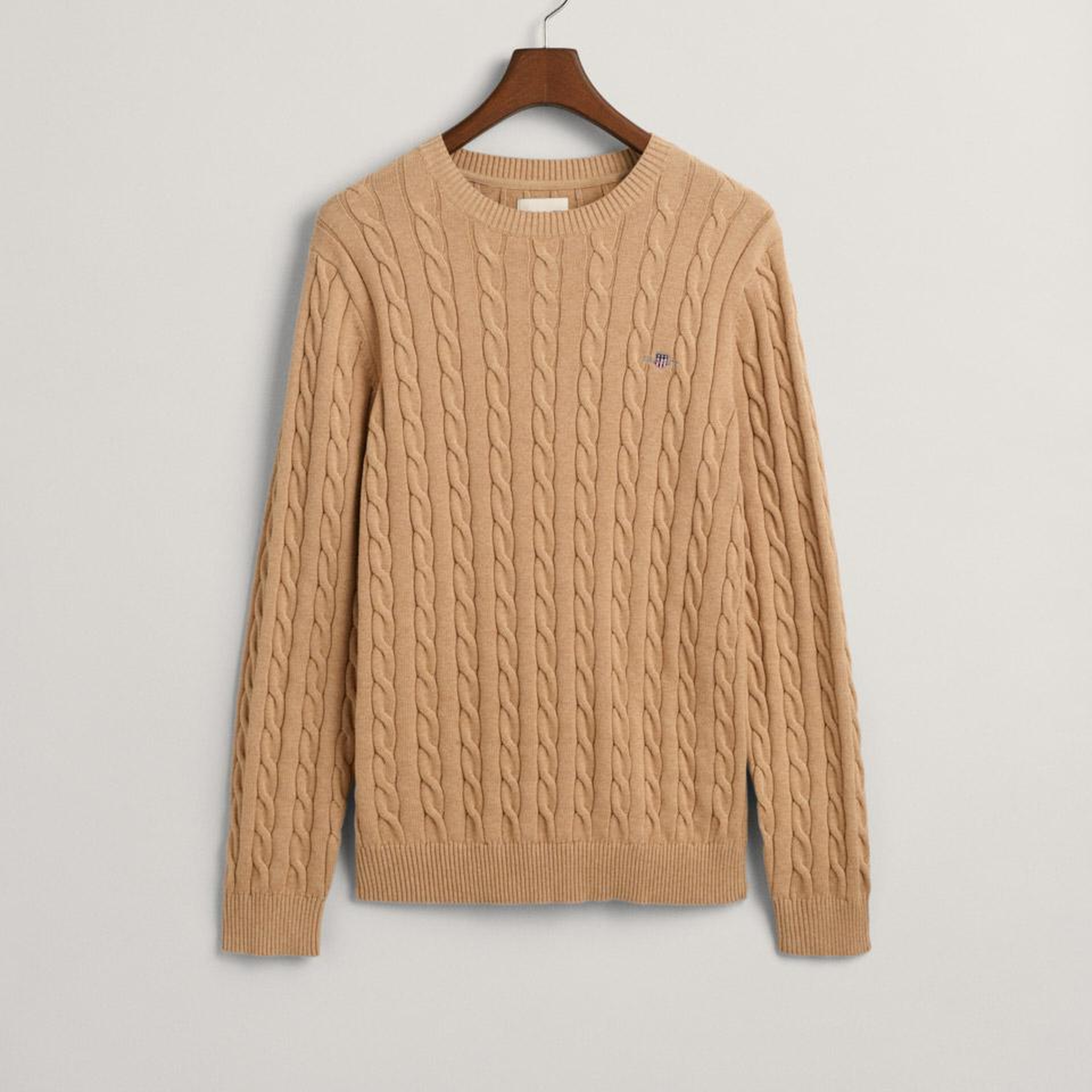 GANT Erkek Bej Regular Fit Bisiklet Yaka Kazak