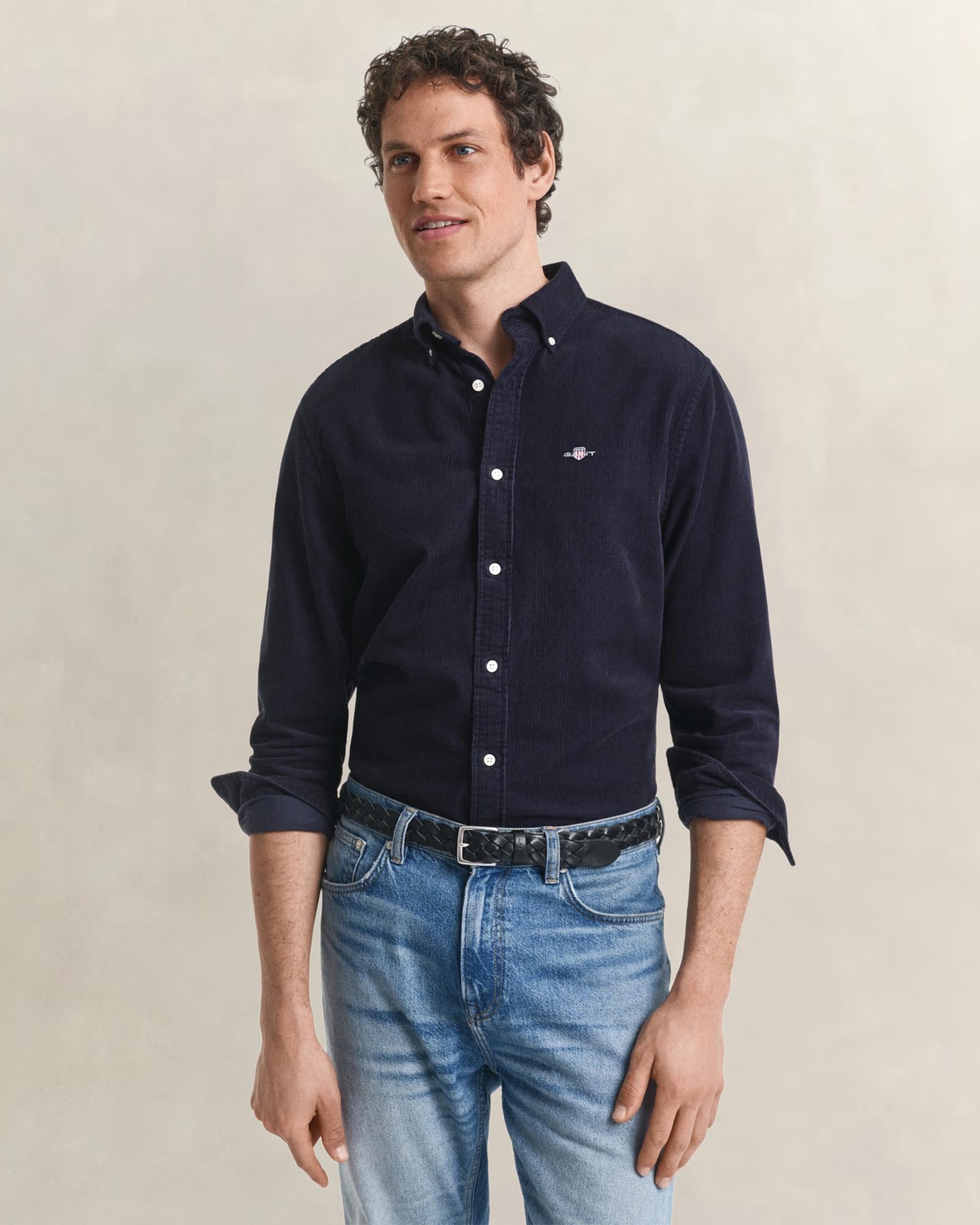 GANT Erkek Lacivert Regular Fit Düğmeli Gömlek
