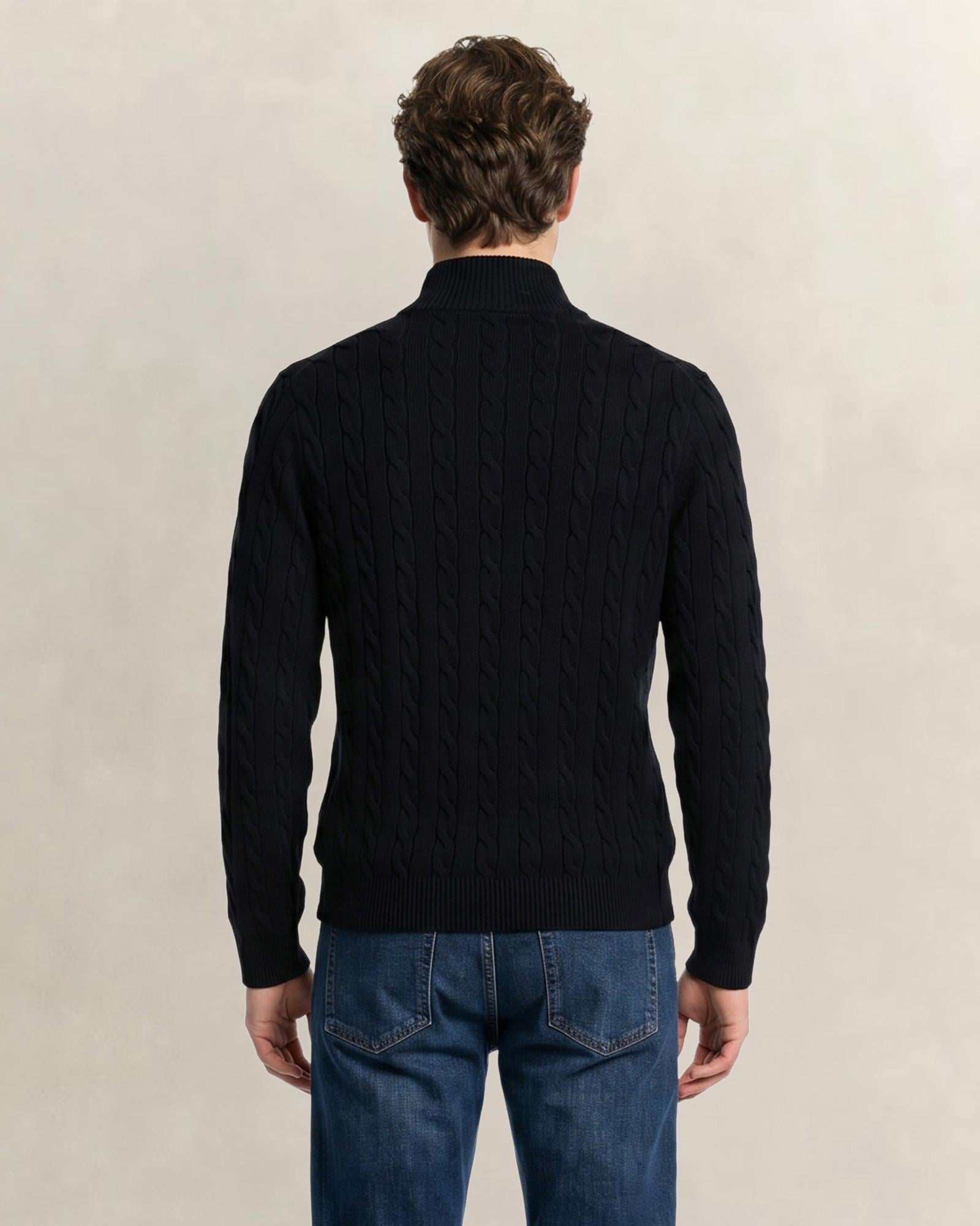 GANT Erkek Siyah Regular Fit Örgü Kazak