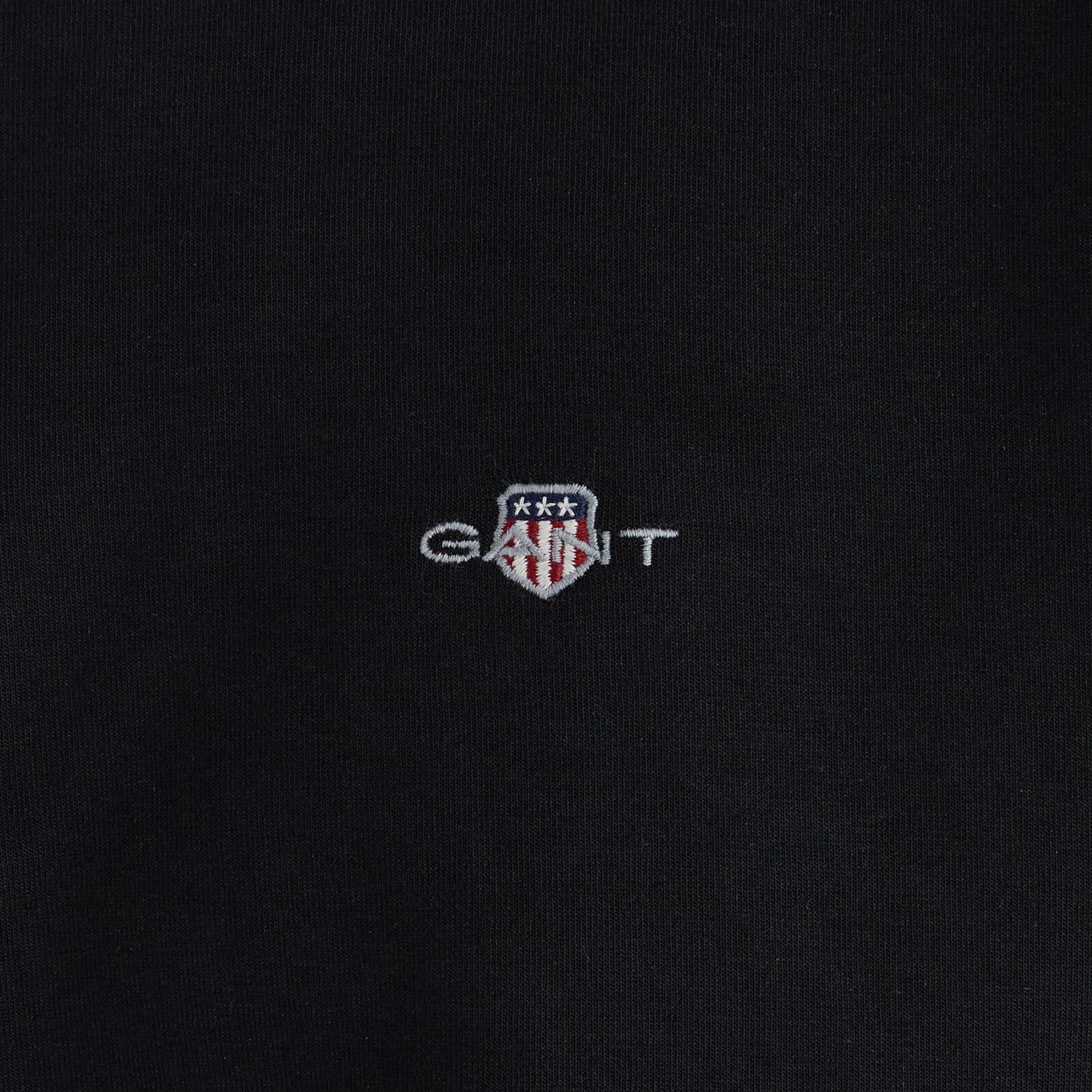GANT Erkek Siyah Relaxed Fit Yarım Fermuarlı Sweatshirt