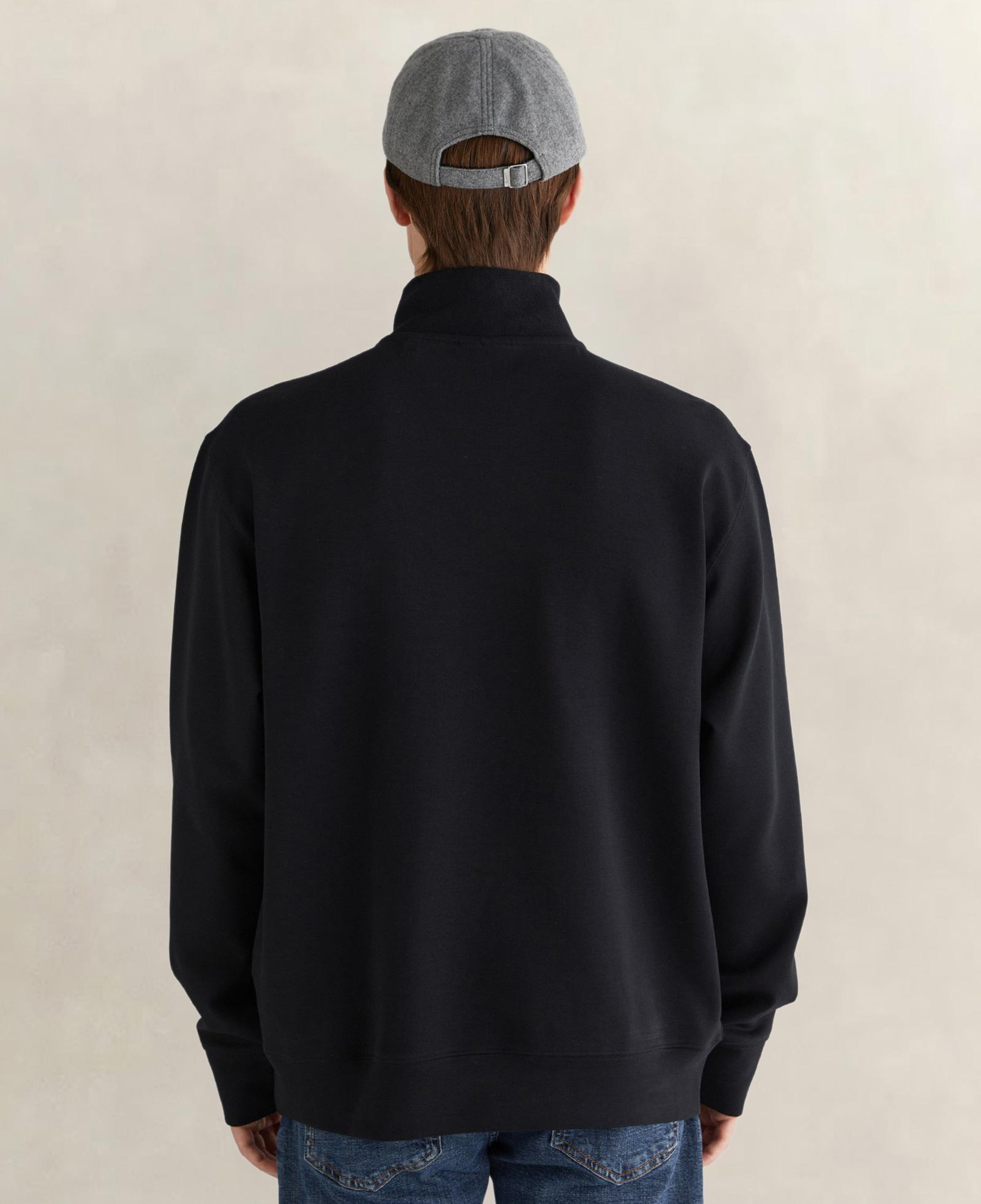 GANT Erkek Siyah Relaxed Fit Yarım Fermuarlı Sweatshirt