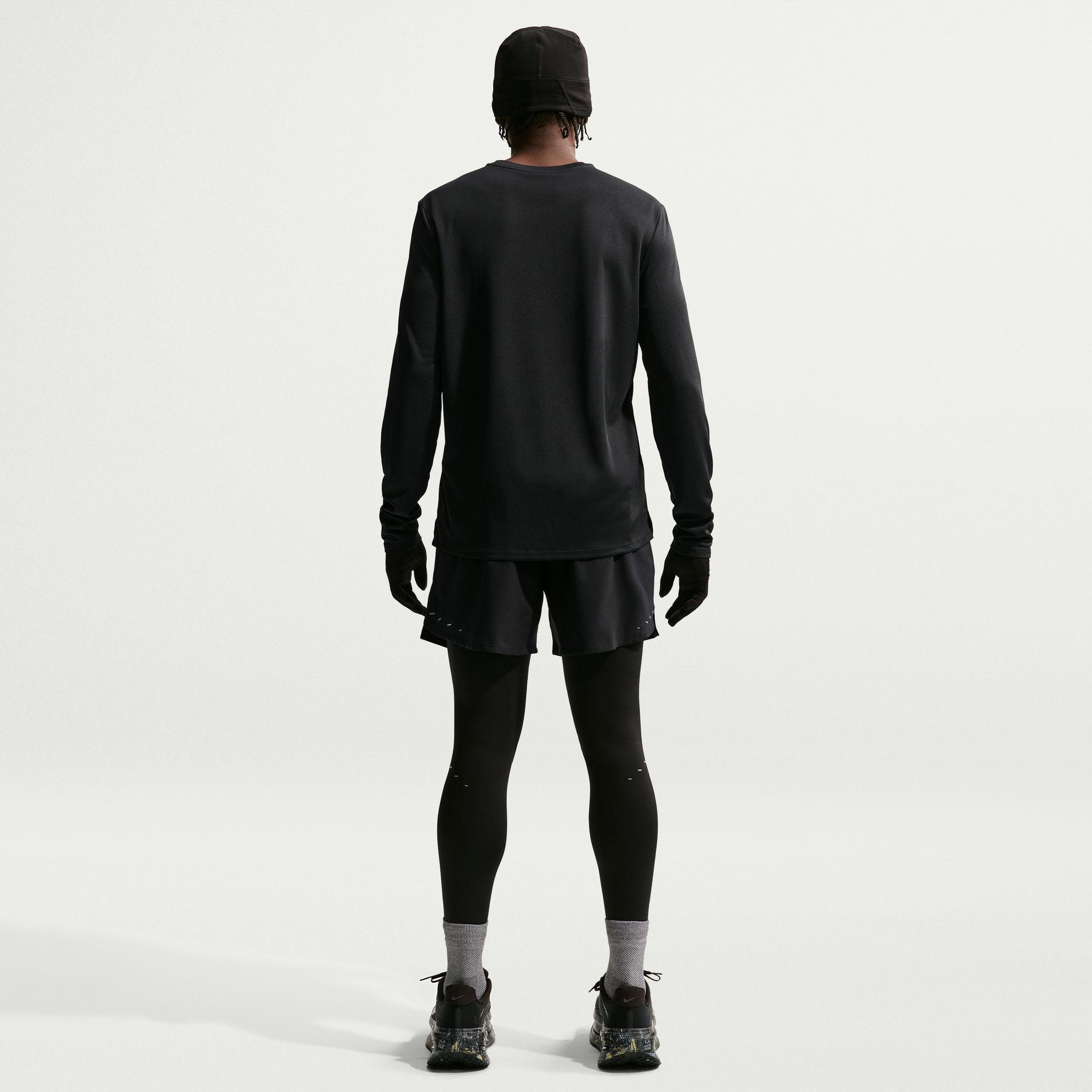 Nike Dri-Fit Miler Erkek Siyah Uzun Kollu T-Shirt