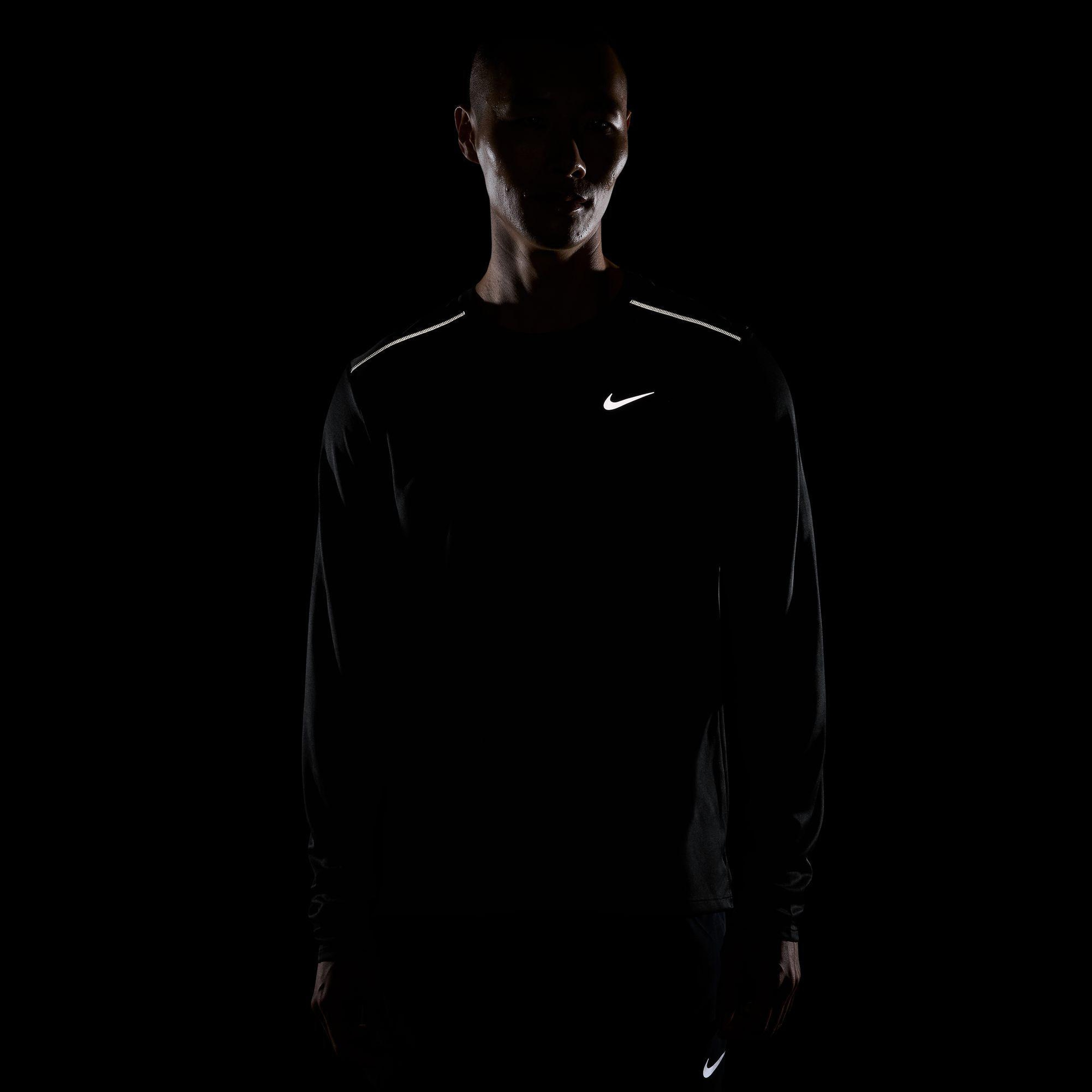 Nike Dri-Fit Miler Erkek Siyah Uzun Kollu T-Shirt