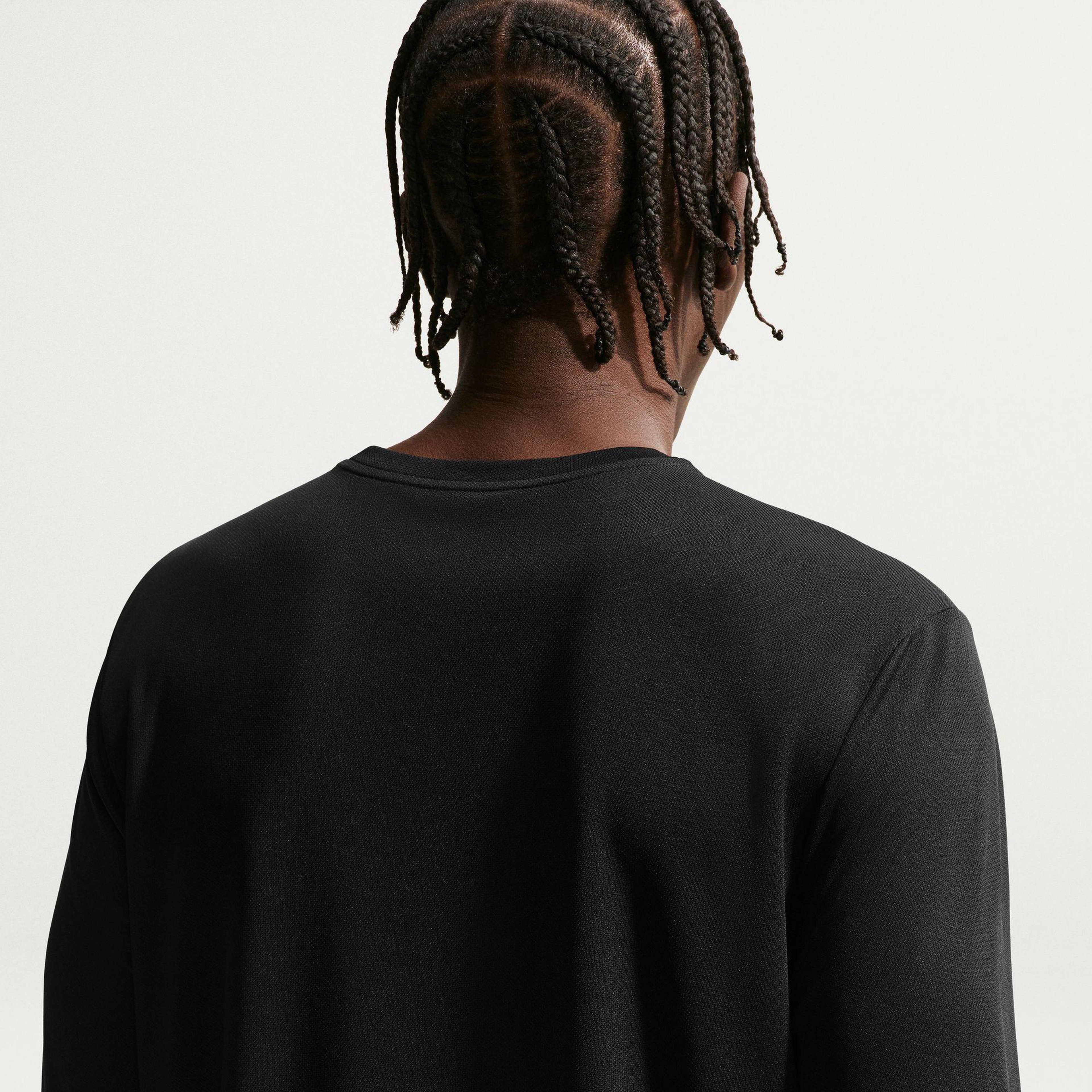 Nike Dri-Fit Miler Erkek Siyah Uzun Kollu T-Shirt