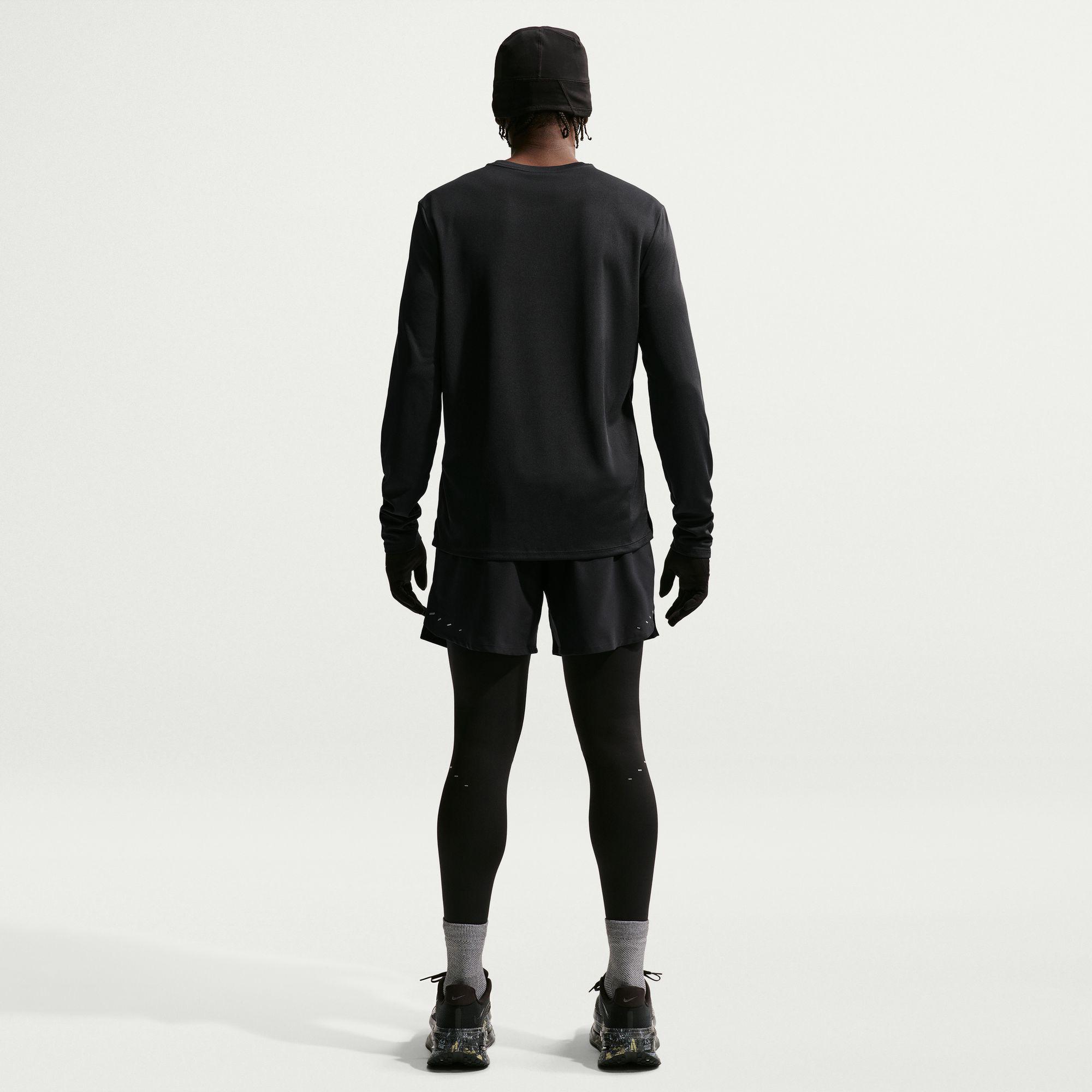 Nike Dri-Fit Miler Erkek Siyah Uzun Kollu T-Shirt