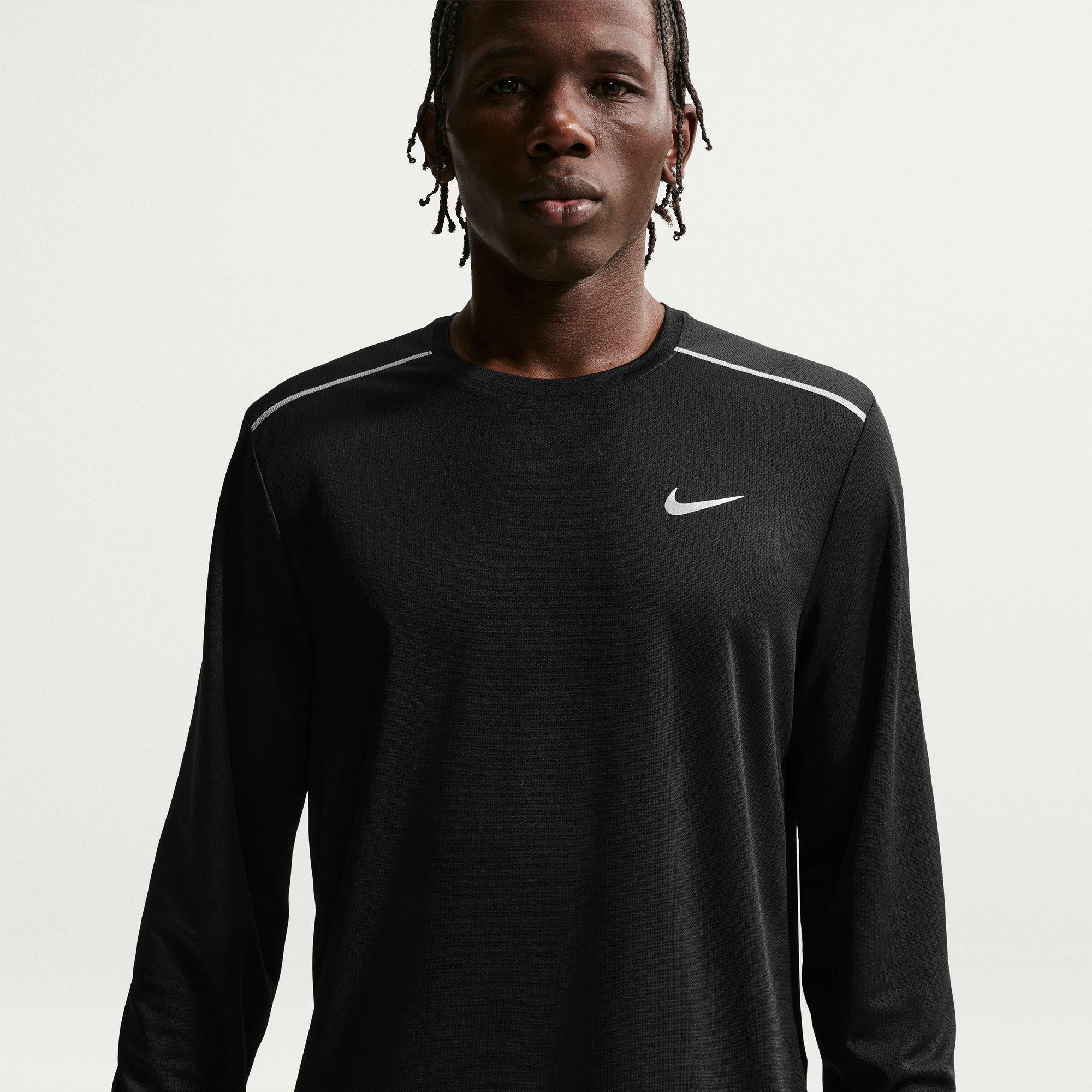 Nike Dri-Fit Miler Erkek Siyah Uzun Kollu T-Shirt