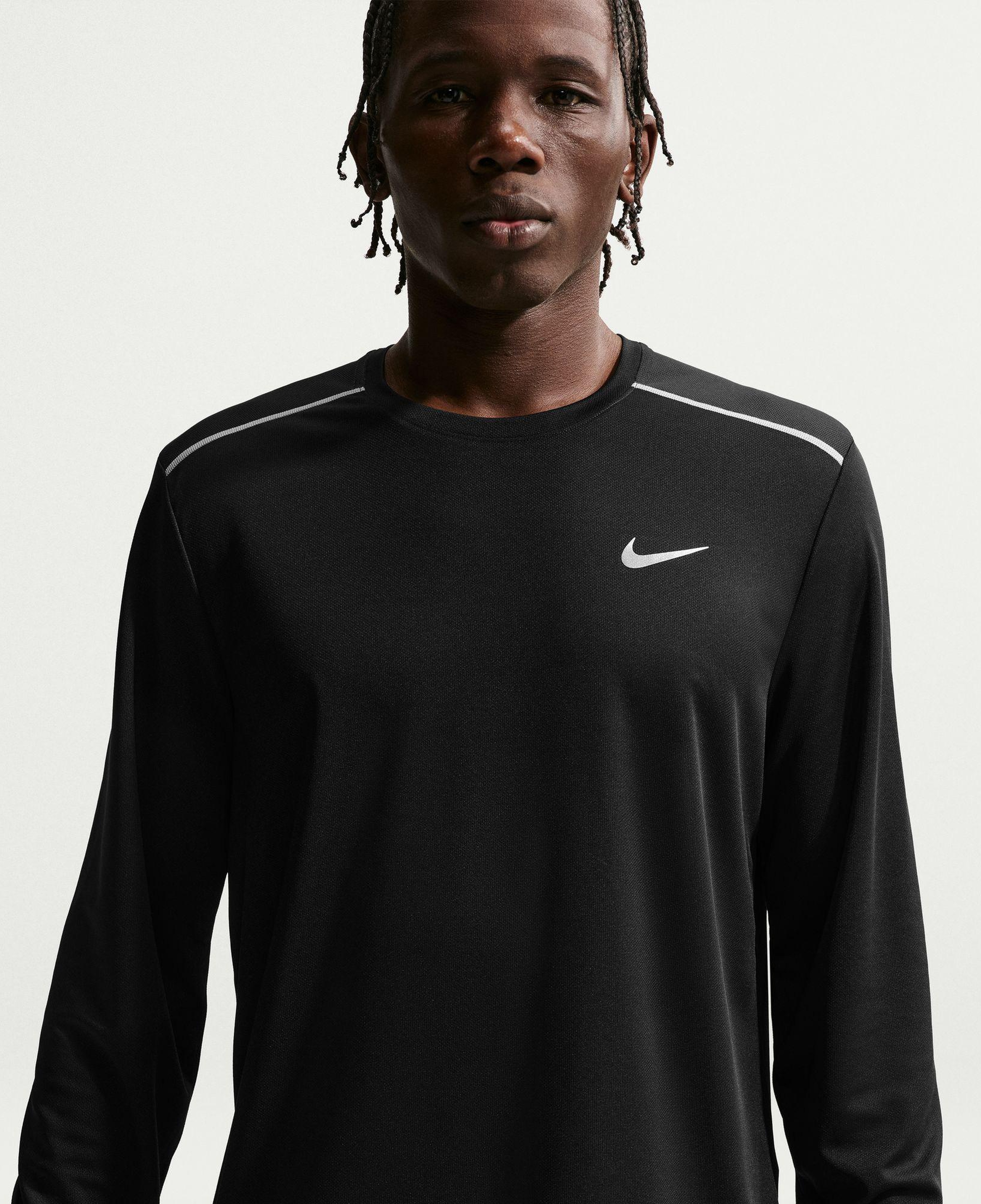 Nike Dri-Fit Miler Erkek Siyah Uzun Kollu T-Shirt