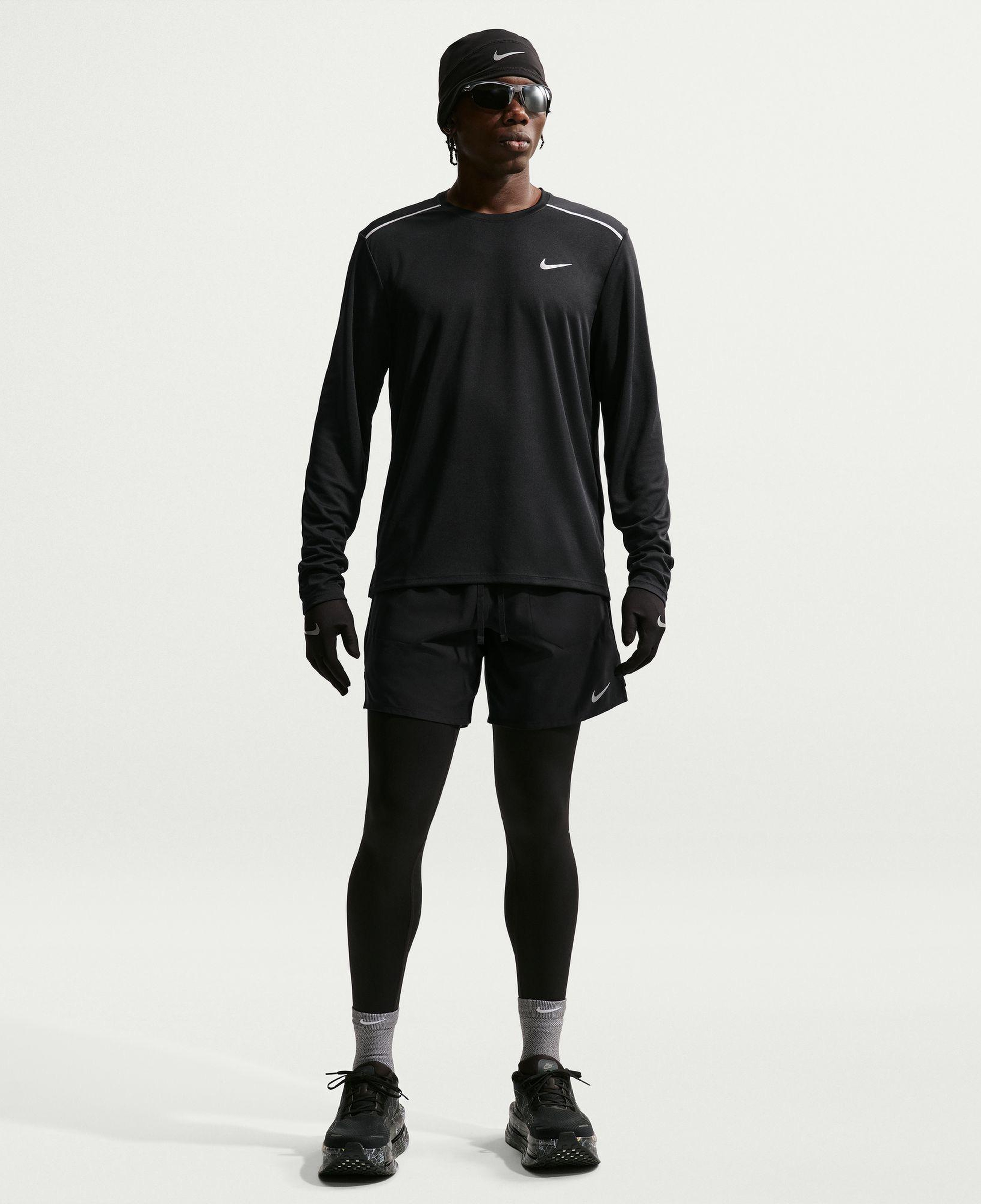 Nike Dri-Fit Miler Erkek Siyah Uzun Kollu T-Shirt