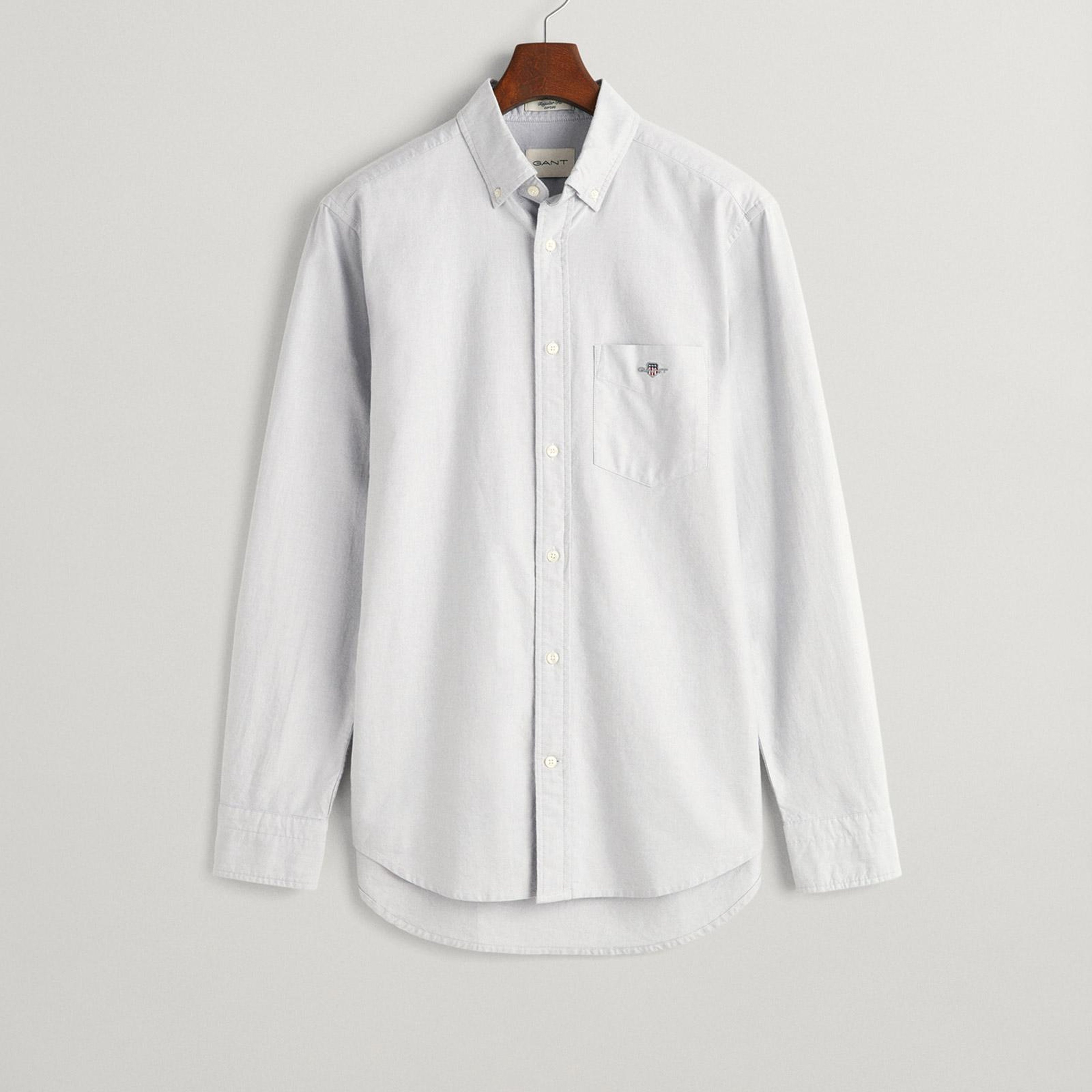 GANT Erkek Gri Regular Fit Düğmeli Yaka Gömlek