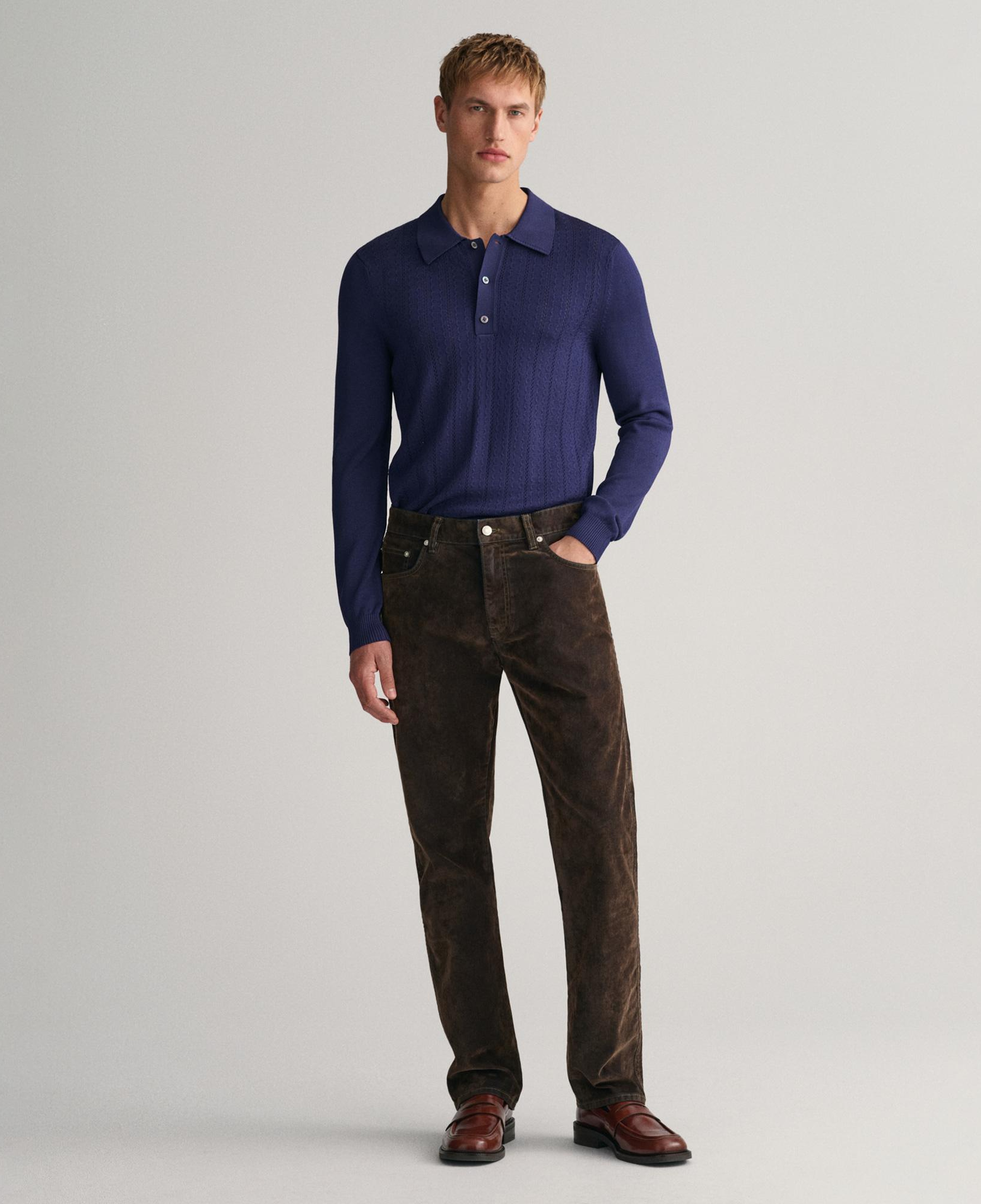GANT Erkek Lacivert Relaxed Fit Klasik Yaka Kazak