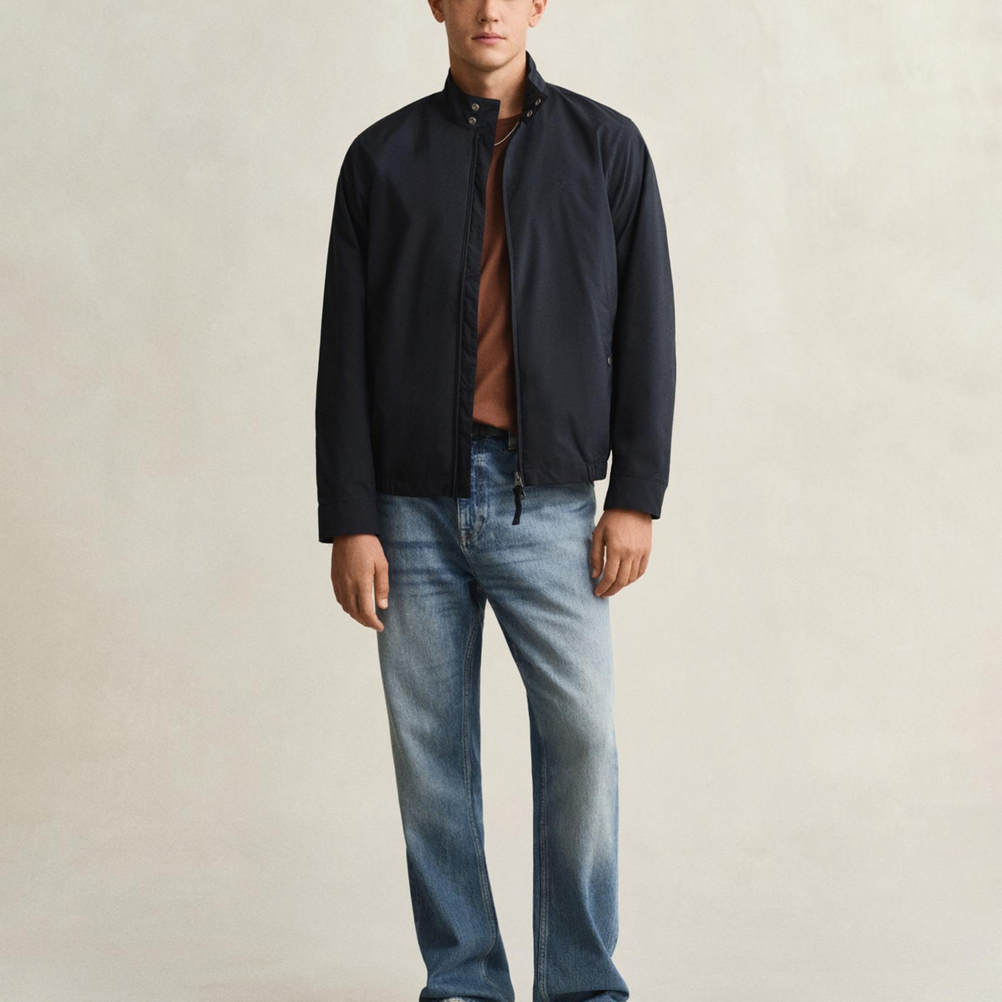 GANT Erkek Kahverengi Bisiklet Yaka Regular Fit Logolu T-Shirt